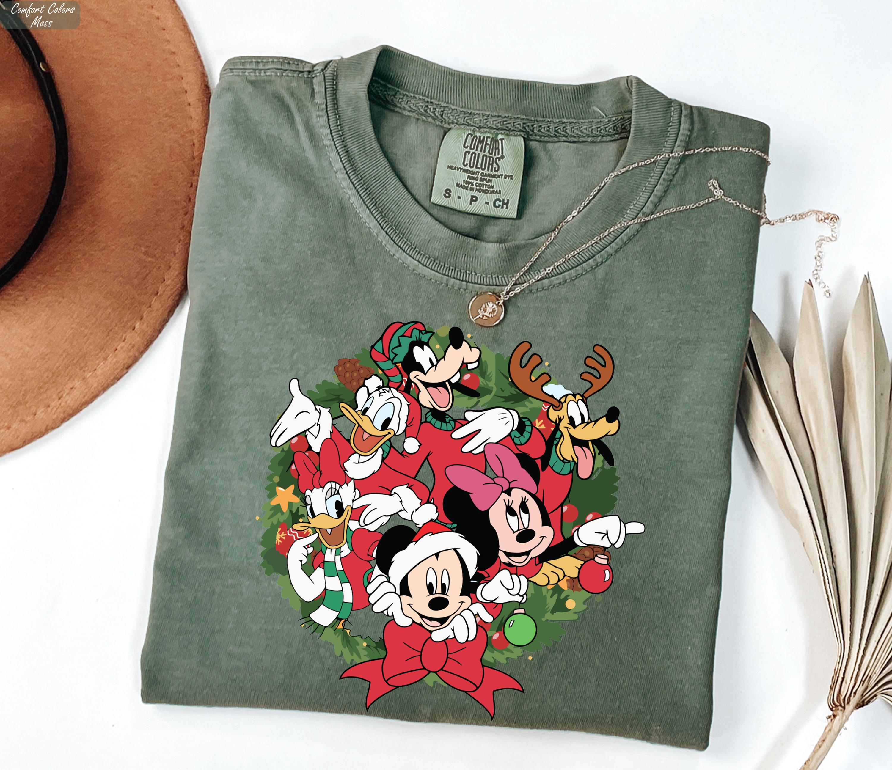 Mickey and Friends Christmas Shirt, Mickey Mouse Santa T-Shirt, Family Mickey Minnie Mouse Gift, Disney Mickey Friends Xmas Shirts Gifts