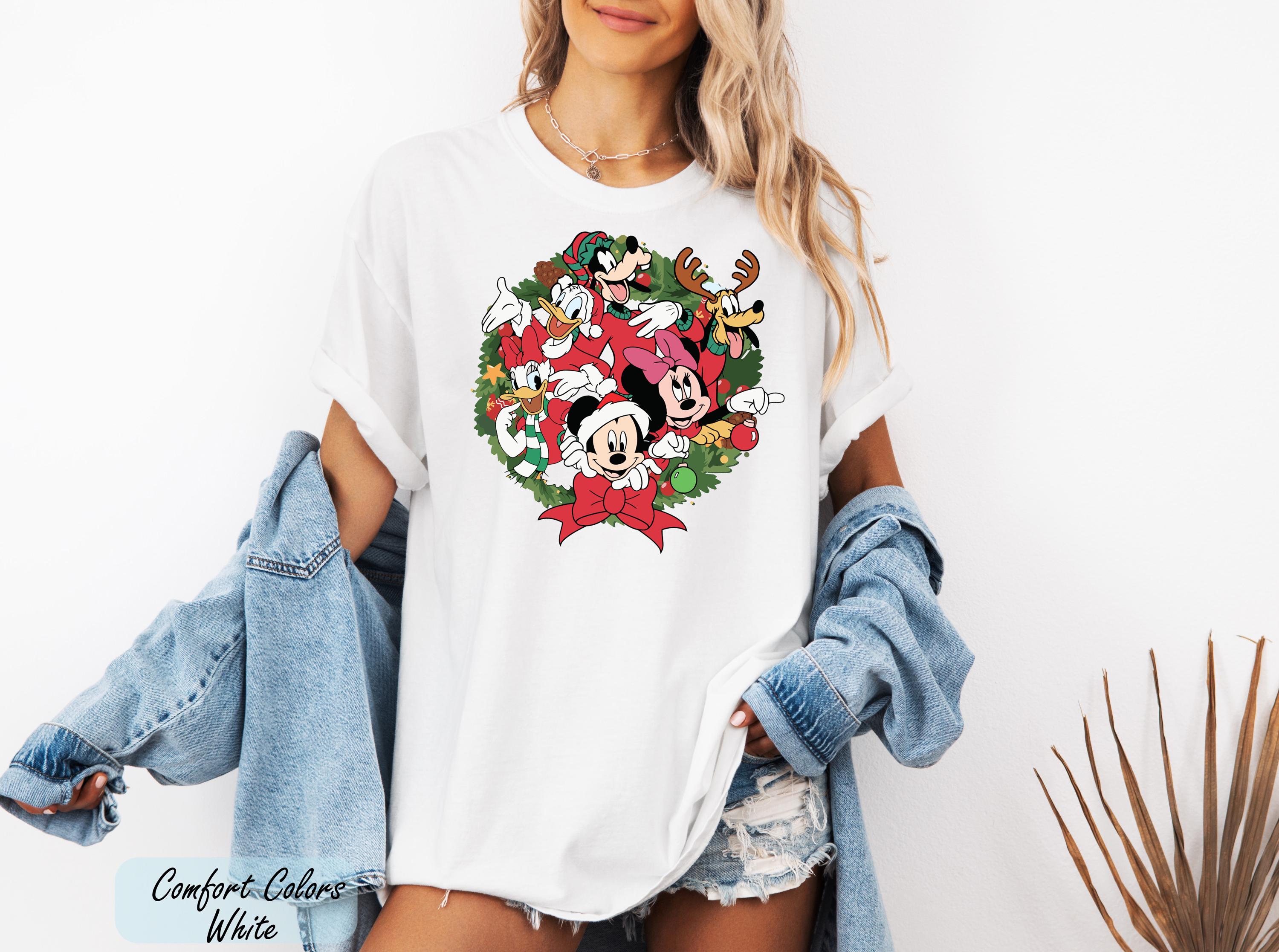 Mickey and Friends Christmas Shirt, Mickey Mouse Santa T-Shirt, Family Mickey Minnie Mouse Gift, Disney Mickey Friends Xmas Shirts Gifts