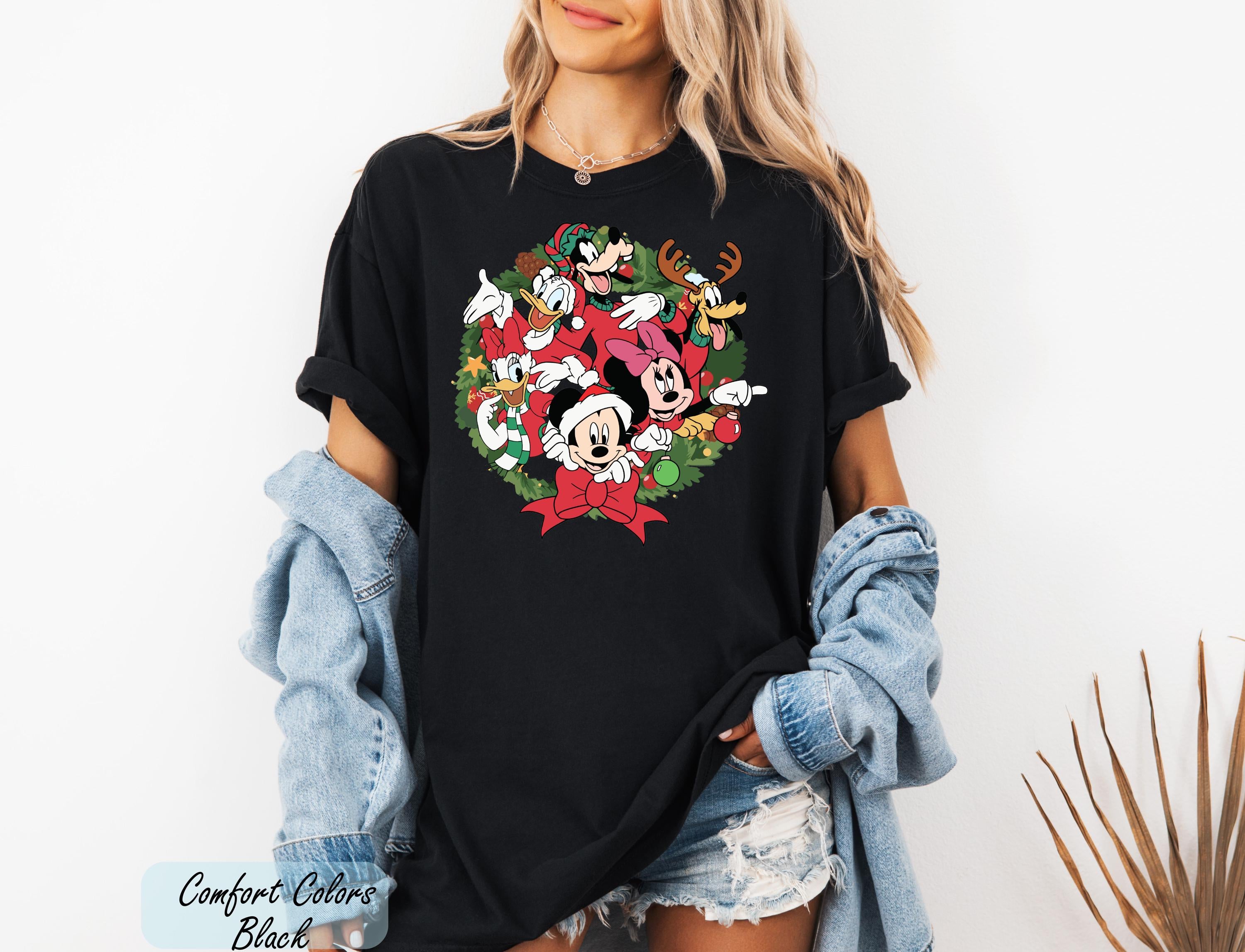 Mickey and Friends Christmas Shirt, Mickey Mouse Santa T-Shirt, Family Mickey Minnie Mouse Gift, Disney Mickey Friends Xmas Shirts Gifts