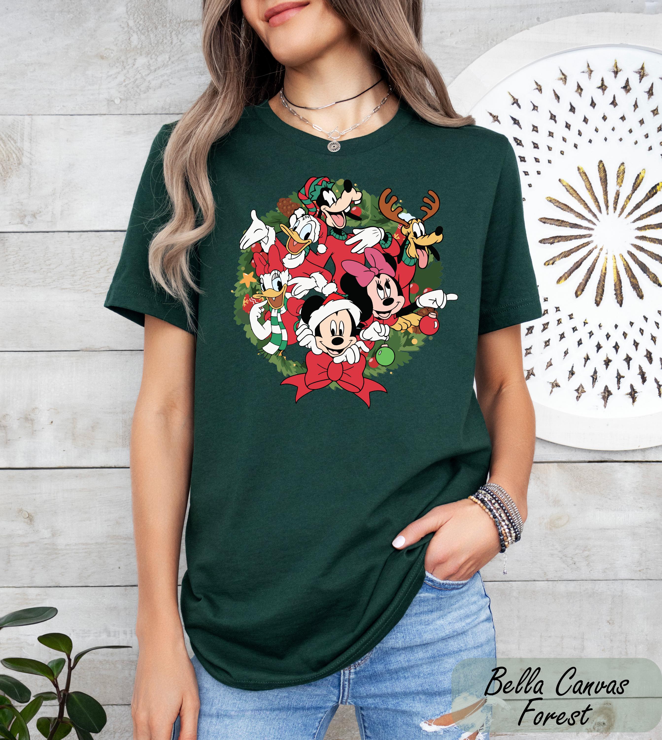 Mickey and Friends Christmas Shirt, Mickey Mouse Santa T-Shirt, Family Mickey Minnie Mouse Gift, Disney Mickey Friends Xmas Shirts Gifts