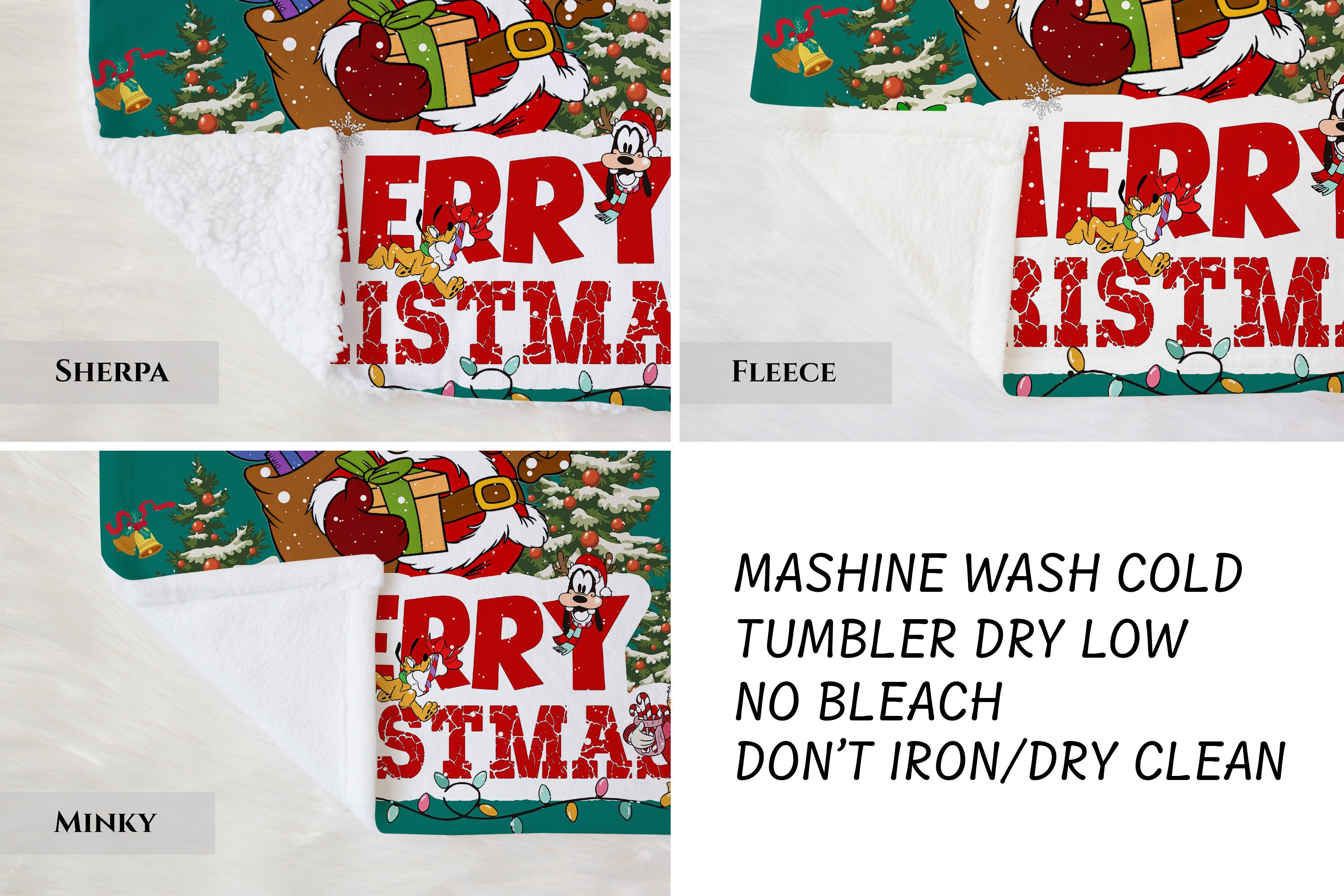 Personalized Merry Christmas Disney Blanket, Customized Mickey Mouse Blanket with Name, Soft Christmas Blanket, Holiday Fleece Blanket