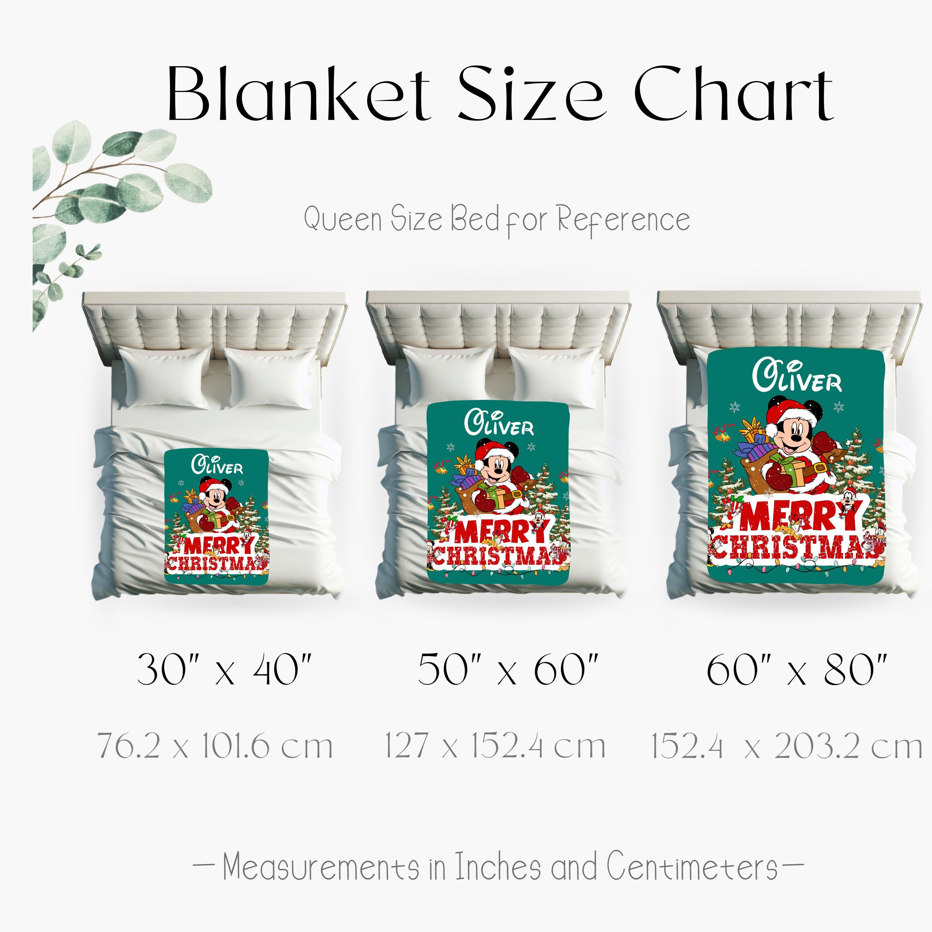 Personalized Merry Christmas Disney Blanket, Customized Mickey Mouse Blanket with Name, Soft Christmas Blanket, Holiday Fleece Blanket