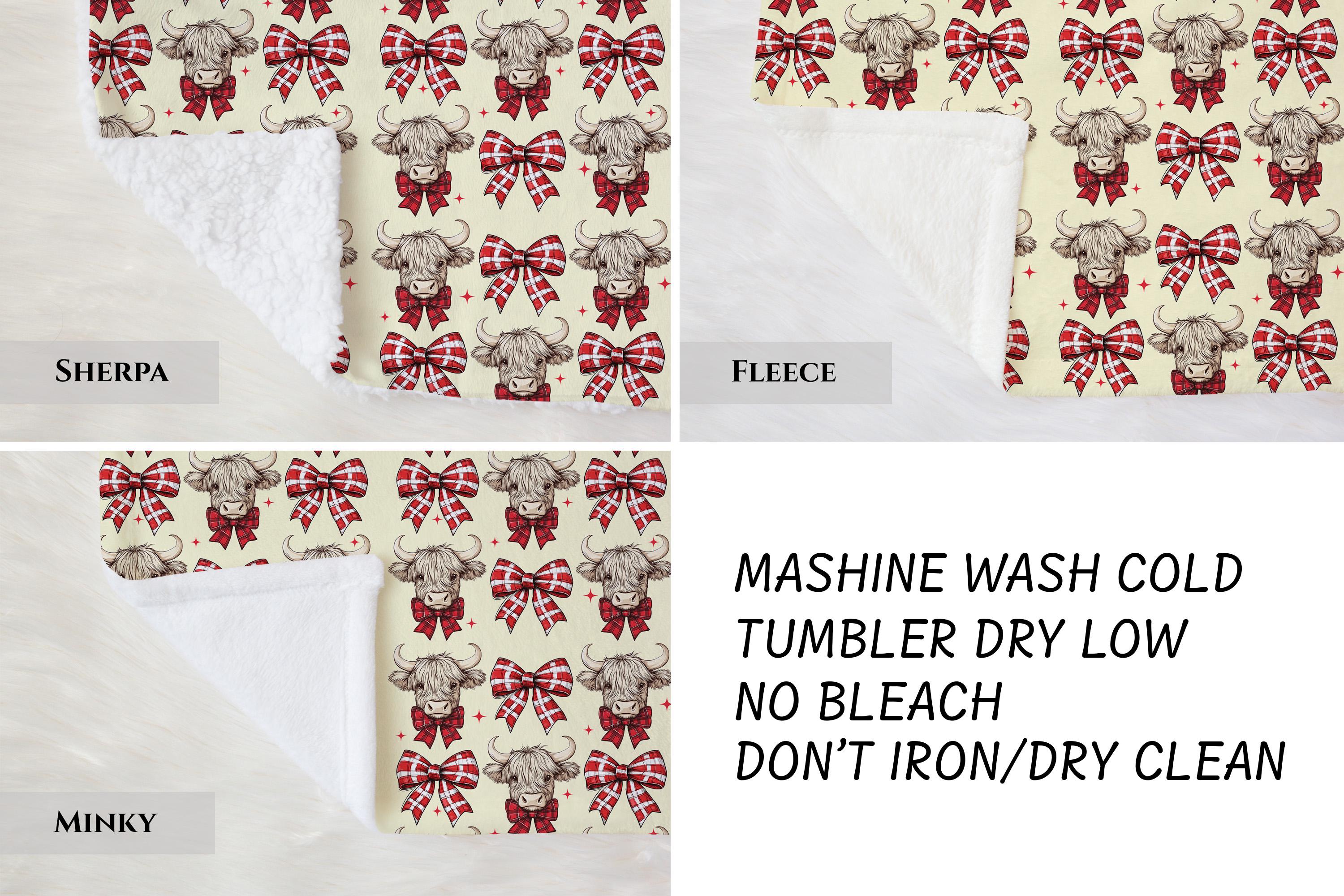 Christmas Highland Cow Blanket, Farmhouse Holiday Decor, Cows Lover Gift,Western Christmas Throw,Christmas Mooey Coquette Bow Fleeze Blanket