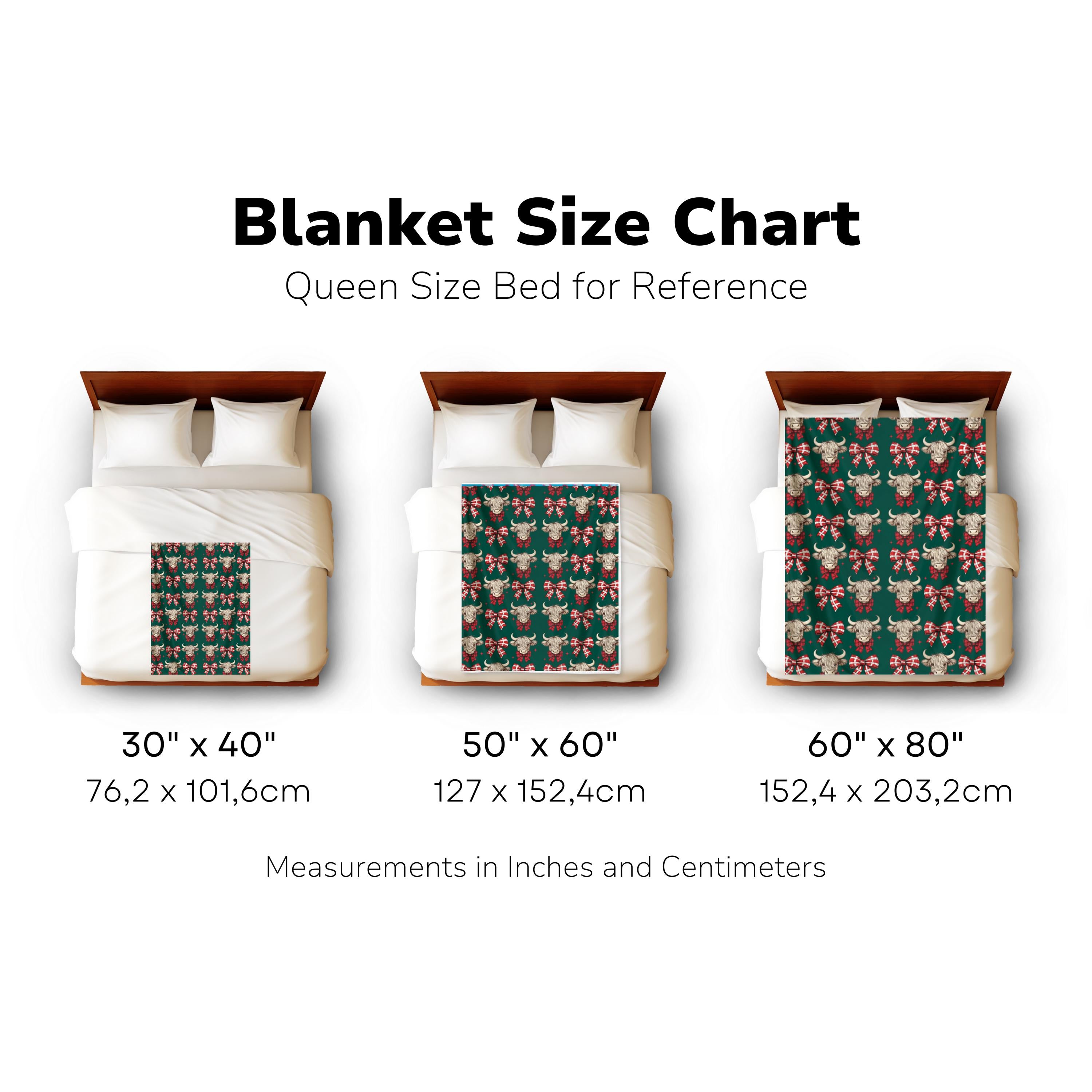 Christmas Highland Cow Blanket, Farmhouse Holiday Decor, Cows Lover Gift,Western Christmas Throw,Christmas Mooey Coquette Bow Fleeze Blanket