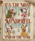 Its the Most Wonderful time of the Year Disney Blanket,Mickey and Friends Xmas Nursery Throw Blanket,Christmas Gift,Toddler Blanket Gifts