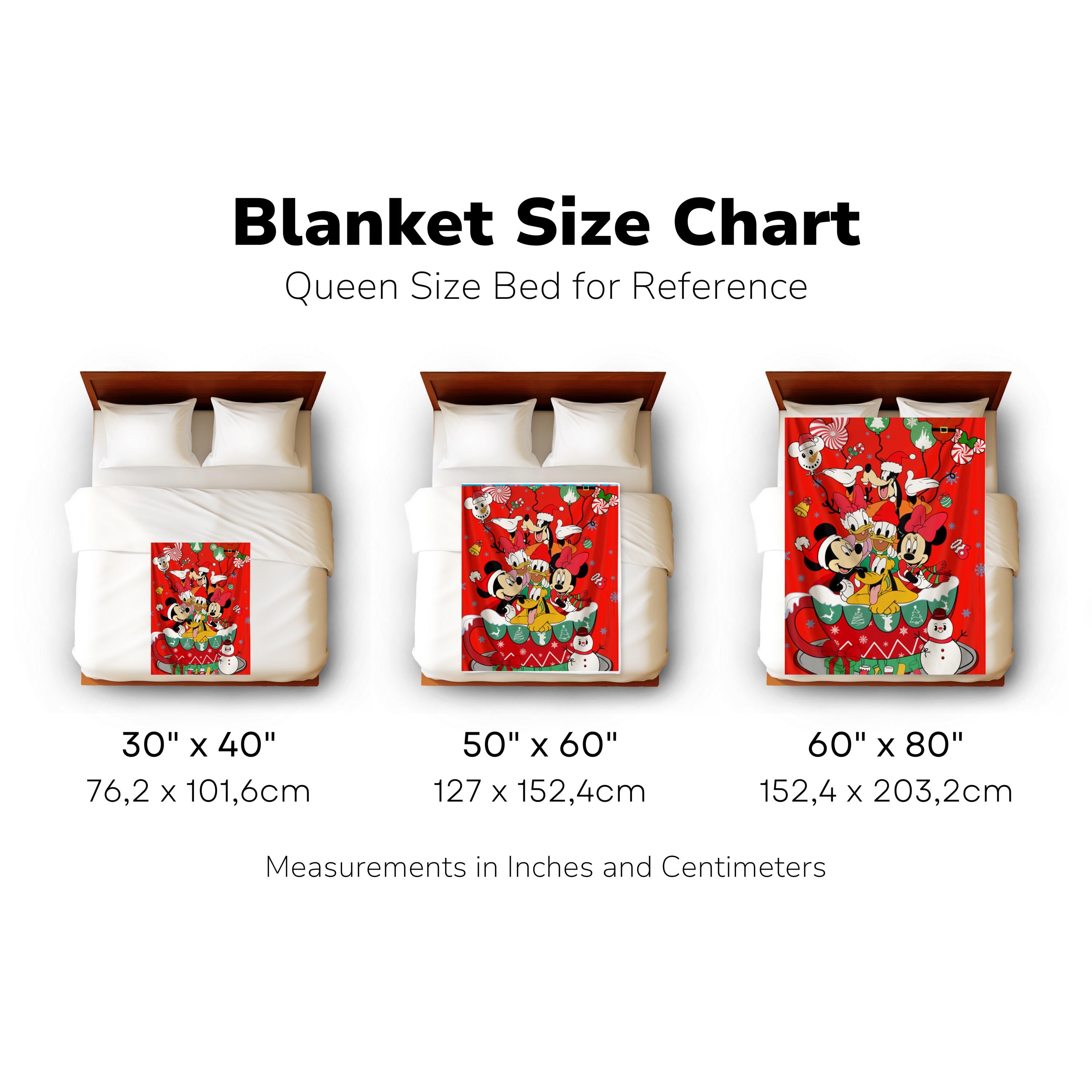 Mickey And Friends Christmas Blanket,Mickey's Very Merry Christmas Party Gift,Mickey Candy Xmas Blanket,Christmas Gift,Cartoon Style Gift