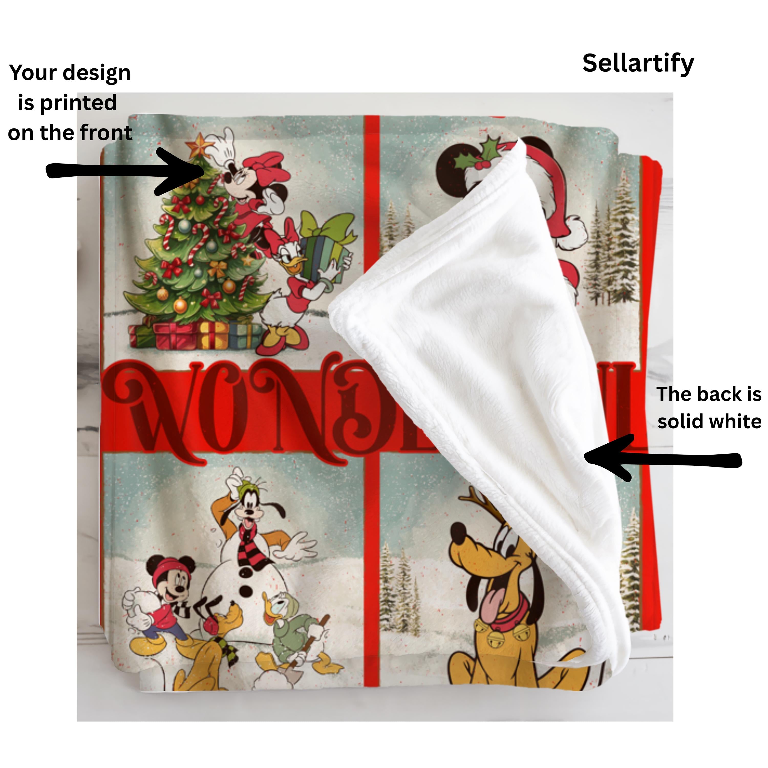 Its the Most Wonderful time of the Year Disney Blanket,Mickey and Friends Xmas Nursery Throw Blanket,Christmas Gift,Toddler Blanket Gifts