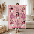 Custom Name Minnie Mouse Blanket, Christmas Gifts,Cozy Couch Holiday Decor,Mickey's Very Merry Christmas Party Gift, Xmas Holiday Blanket