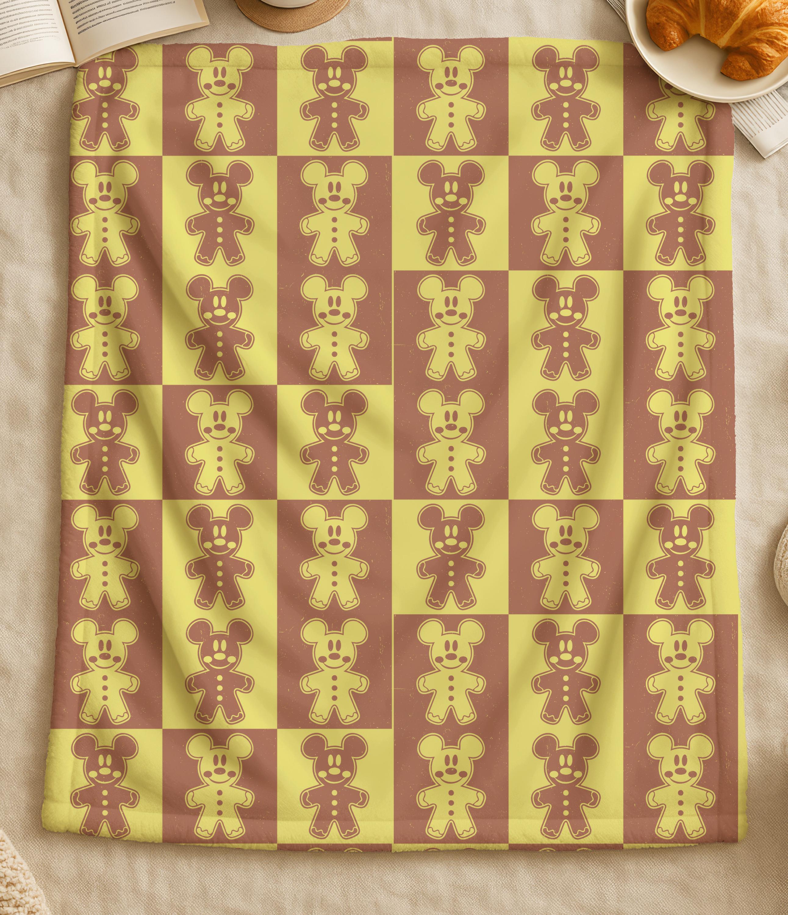 Disney Gingerbread Biscuit Sweet Throw Blanket,Christmas Gift for Kid,Christmas Gift,Holiday Cookie Lover,Xmas Baking Throw,Christmas Cookie