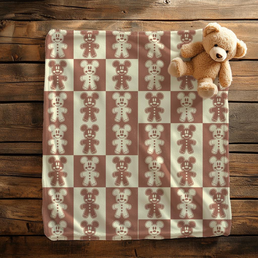 Disney Gingerbread Biscuit Sweet Throw Blanket,Christmas Gift for Kid,Christmas Gift,Holiday Cookie Lover,Xmas Baking Throw,Christmas Cookie