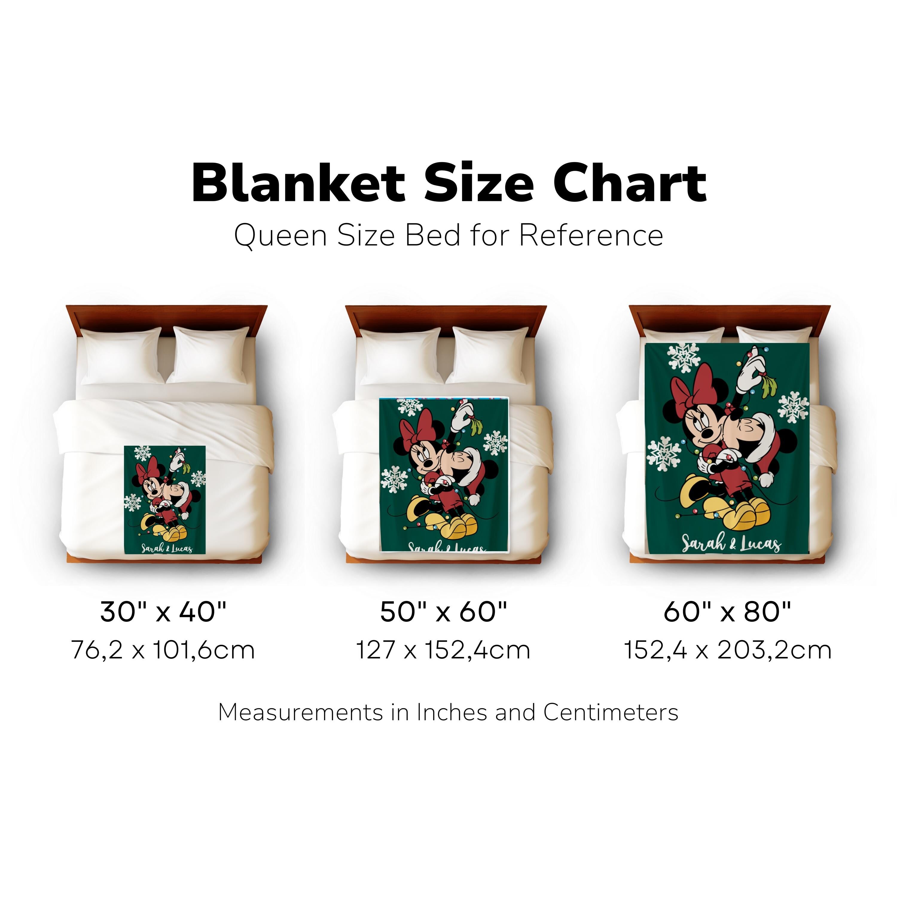 Custom Name Couple Christmas Mickey & Minnie Fleece Blanket, Holiday Magic Throw,Custom Name Gifts, Personalized Mom Gift, Valentine Blanket