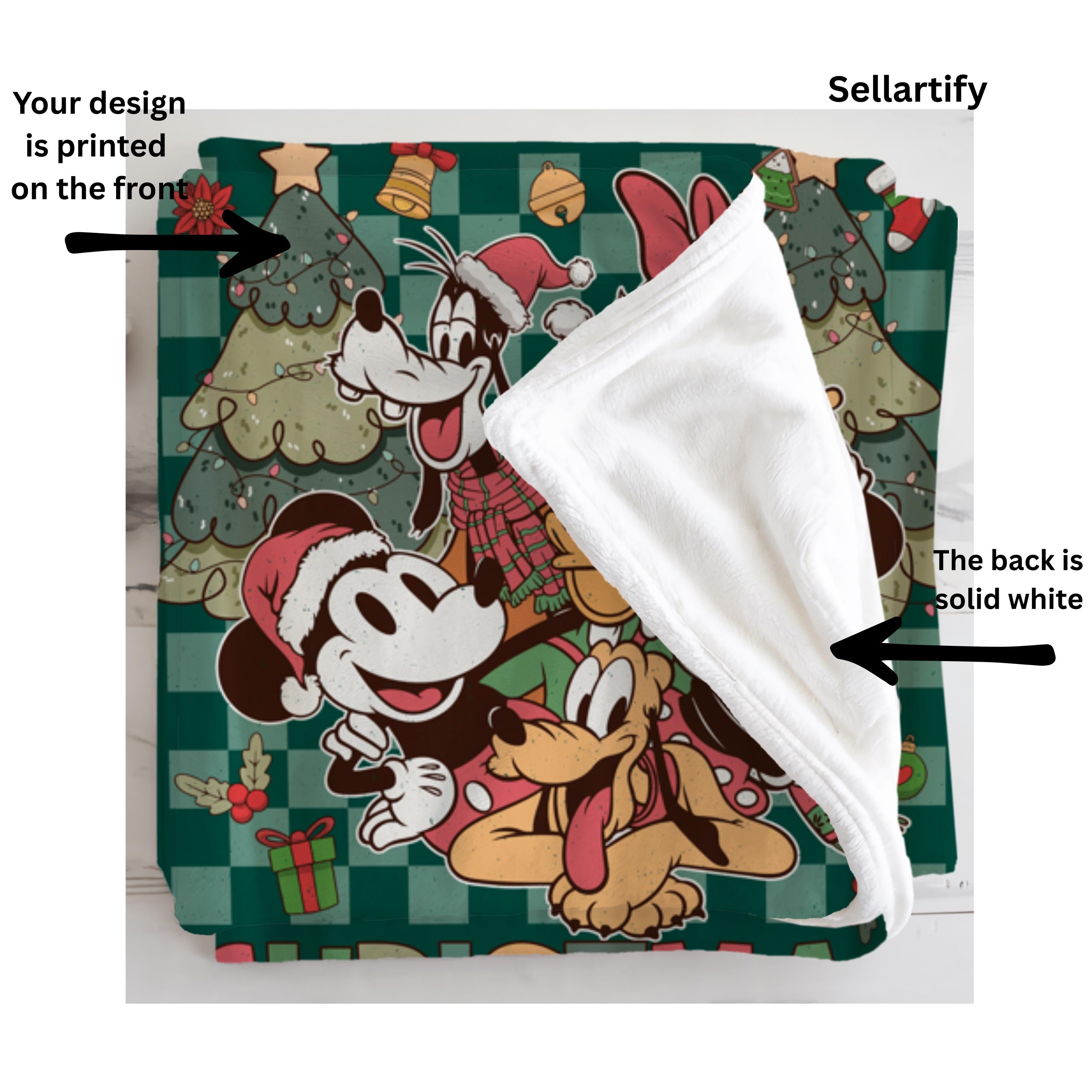 Disney Mickey's Very Merry Christmas Blanket,Mickey And Friends Christmas Blanket,Birthday Gift for Kids, Funny Mickey & Friend Nursery Gift