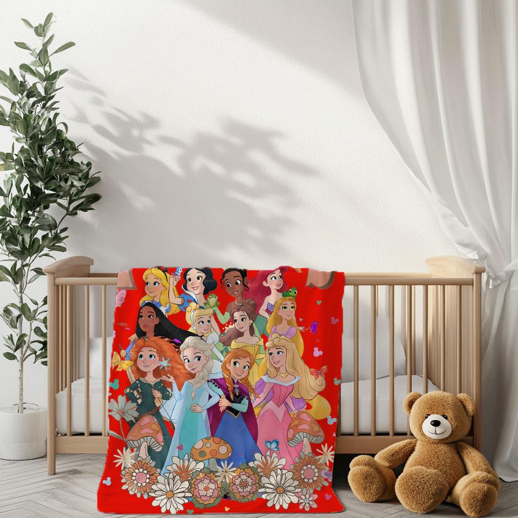 Disney Princess Blanket, Princess Blanket For Girls, Princess Lover Blanket, Princess Gift For Girls,Baby Shower Gift, Disney Nursery Decor