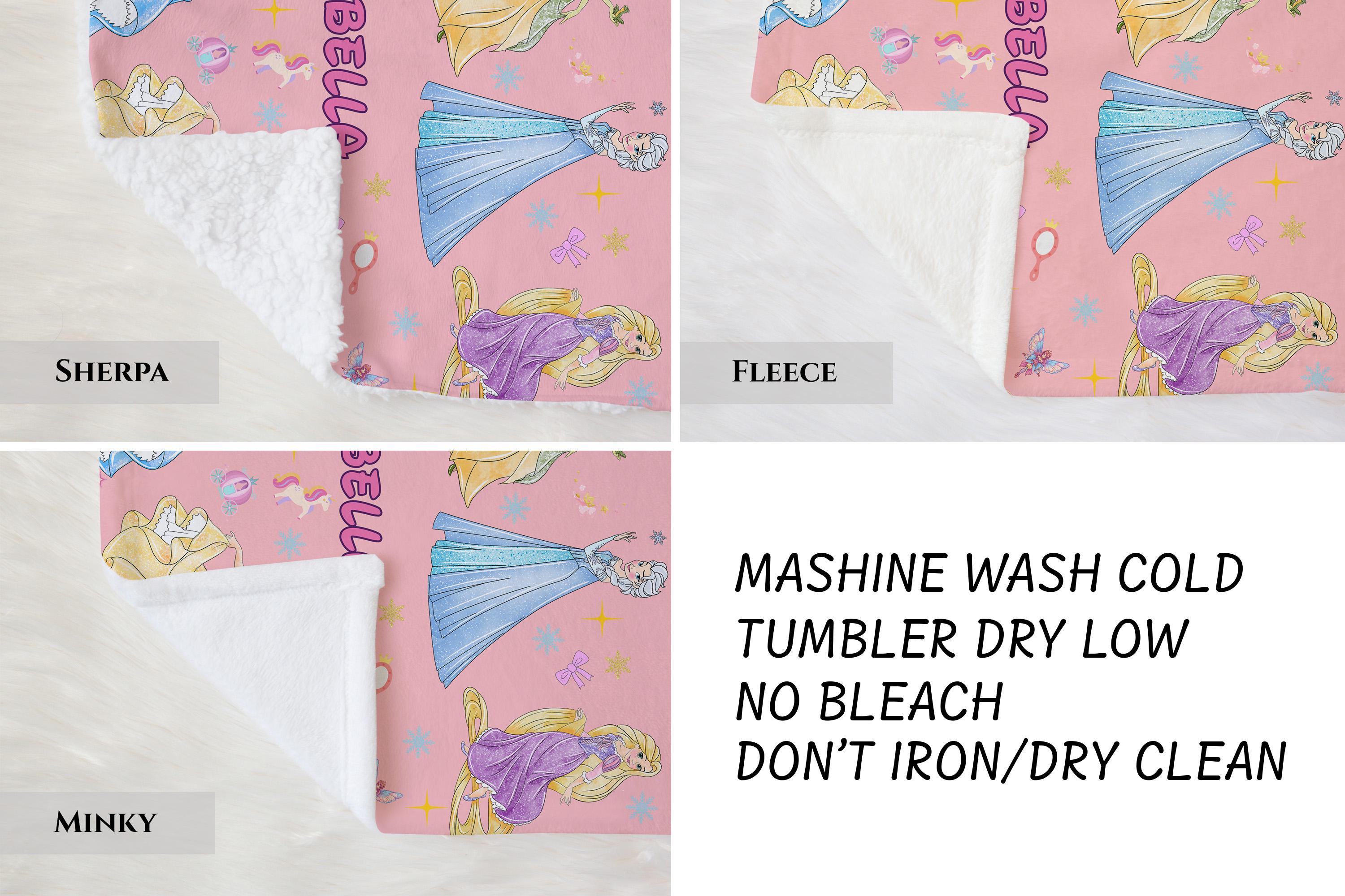 Personalized Disney Princess Fleece Blanket,Custom Name Sherpa Throw for Kids,Disney Blanket,Birthday Girl Boy Gift Blanket,Princess Blanket