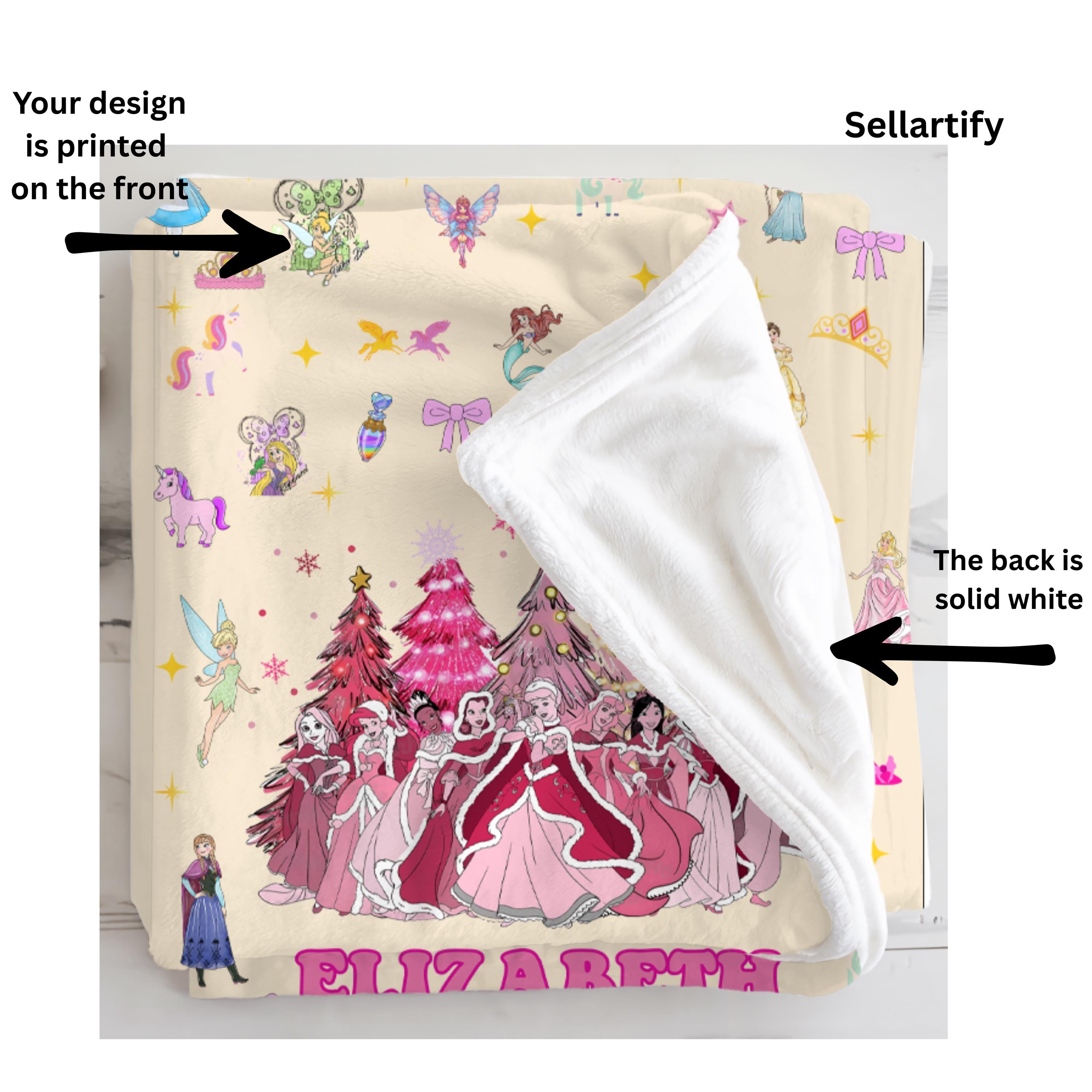 The Most Wonderful Time Of The Year Princess Blanket,Disney Princess Blanket,Princess Lover Blanket, Princess Gift For Girls,Nursery Gift