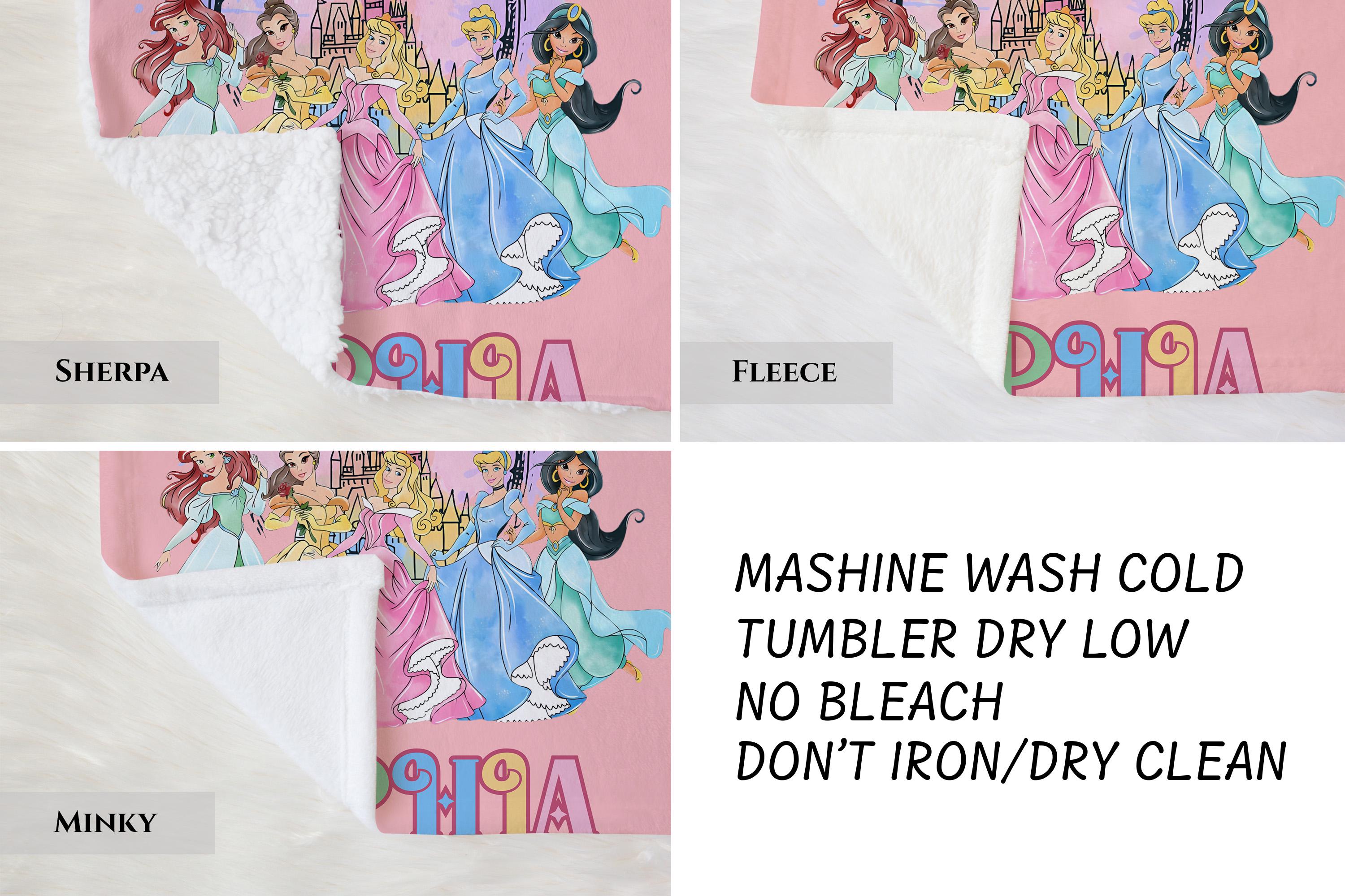 Custom Disney Princesses Blanket, Disney Princess Blanket, Princess Lover Blanket,Princess Gift For Girls,Princess Name Blanket,Nursery Gift