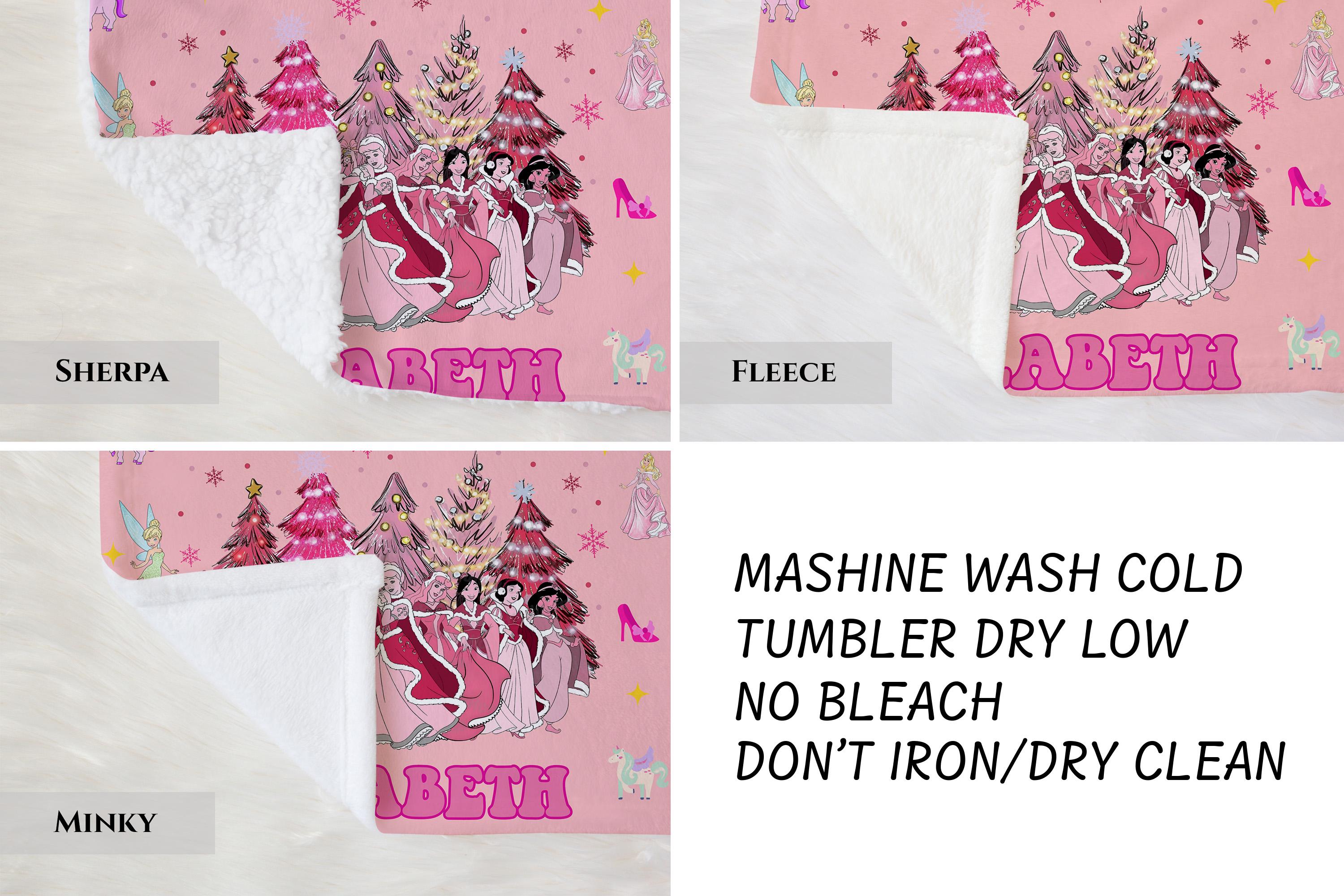 Custom Disney Princesses Blanket,Birthday Girl Boy Gift Blanket,Christmas Gift,Custom Name Sherpa Throw for Kids,Birthday Gift,Baby Shower