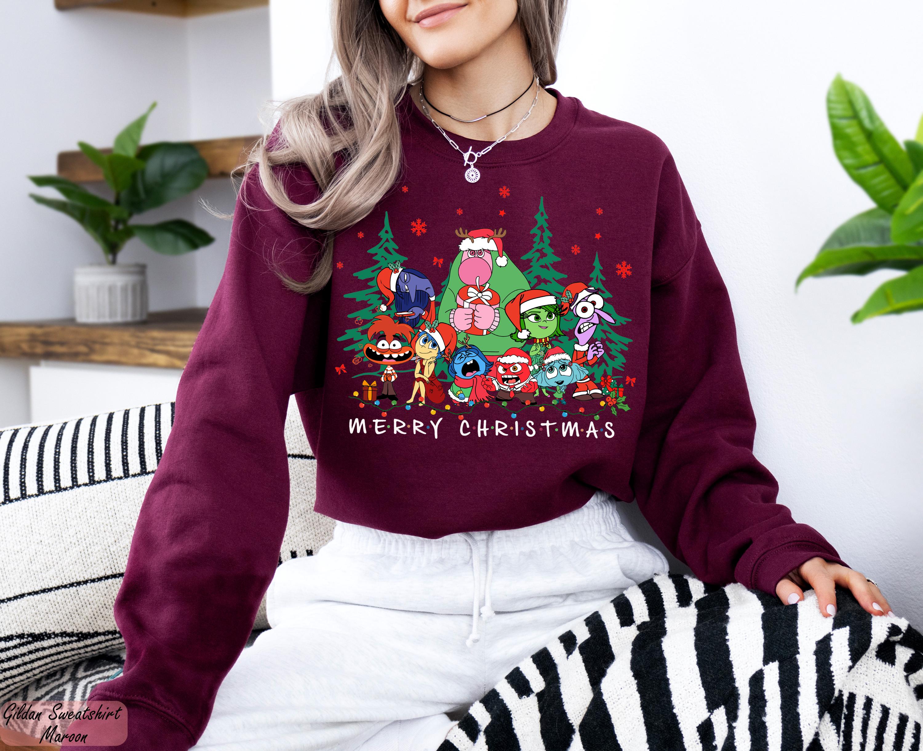 Inside Out Christmas Sweatshirt, , Merry Christmas Inside Out Sweatshirt, Disney Christmas Sweatshirt, Disney Feelings, Anxiety Christmas