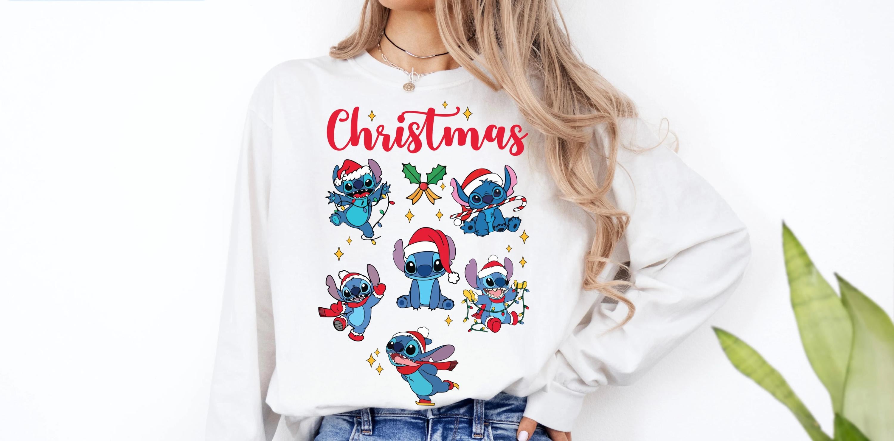 Christmas Stitch Sweatshirt, Disney Christmas Sweatshirt, Christmas Sweatshirt for Women, Disneyland Christmas Crewneck, Epcot Sweatshirt