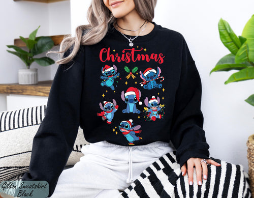 Christmas Stitch Sweatshirt, Disney Christmas Sweatshirt, Christmas Sweatshirt for Women, Disneyland Christmas Crewneck, Epcot Sweatshirt