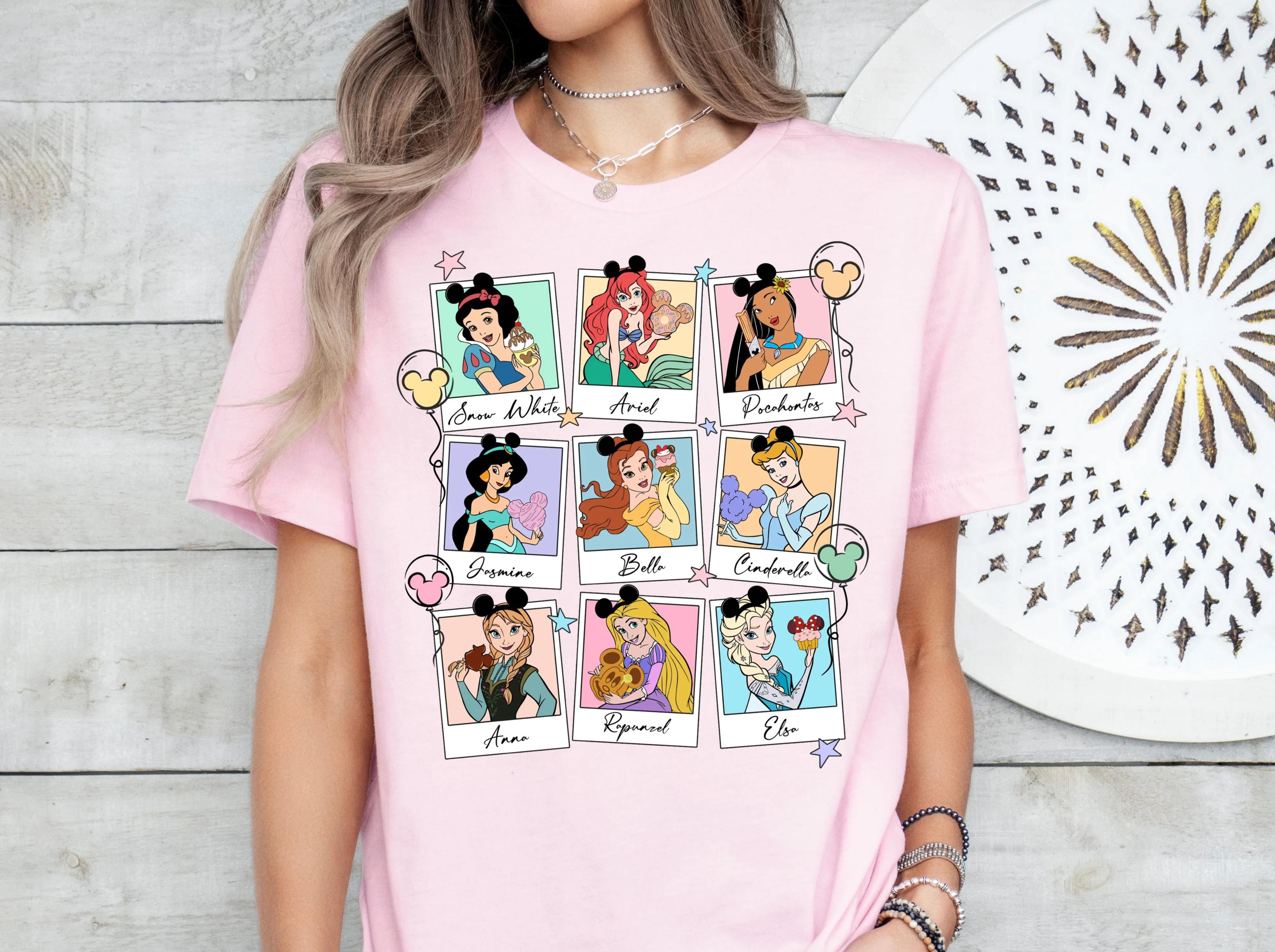 Disney Princess T-Shirt, Princess Birthday Gift, Princess Girl Shirt, Disney Girls Trip T-Shirts, Disney Princess Tee, Bella, Ariel Shirt