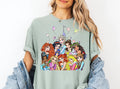 Retro Disney Princess Characters Shirts, Disney Princess Shirt,  Rapunzel, Belle, Cinderella, Merida, Moana Tee,  Disney Girl Trip Shirt