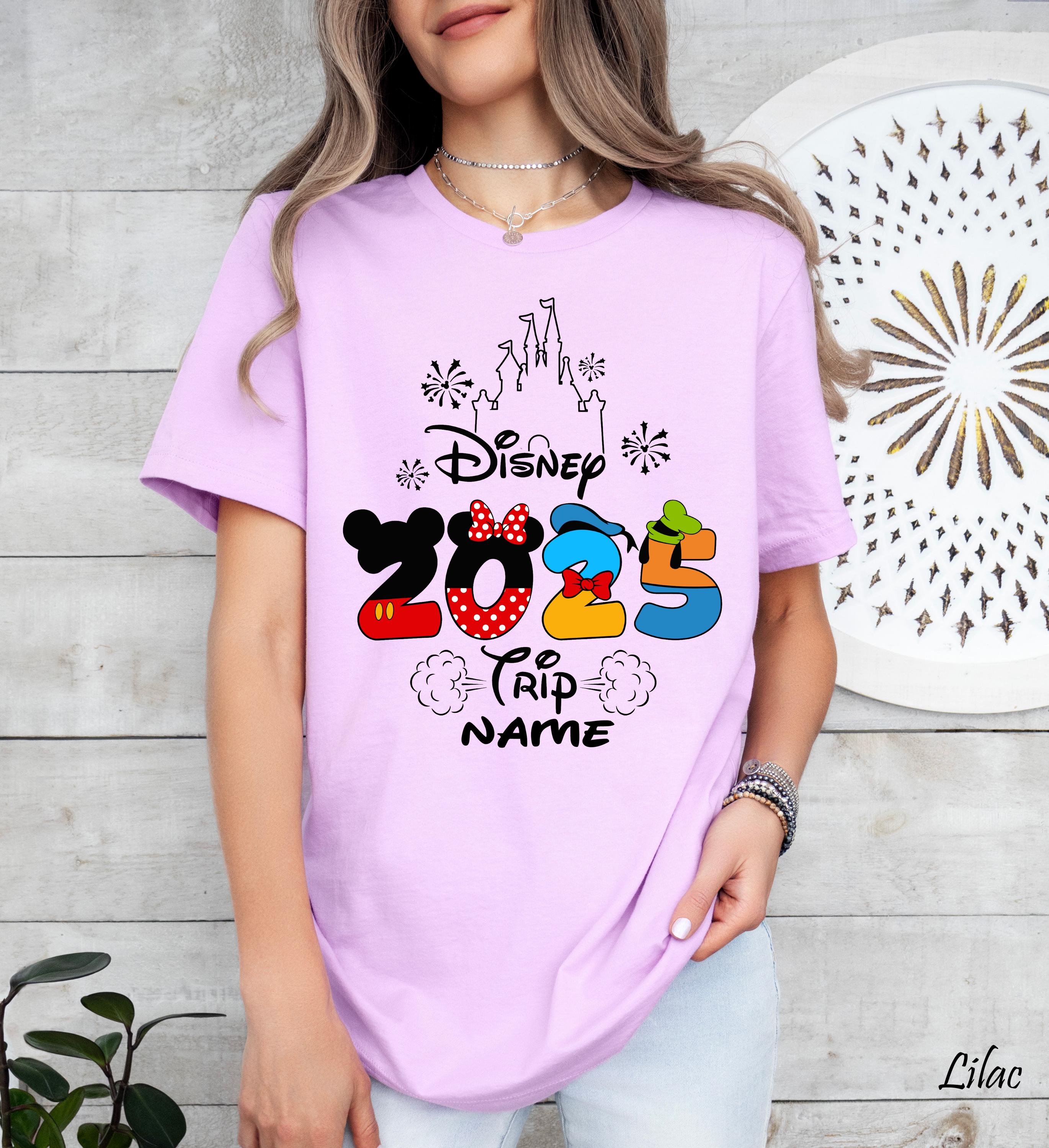 Disney 2025 Trip With Custom Name Shirt,Disney Vacation Family Shirt,Disney Kids Tee,Matching Family Disney Shirt, Disney Vacation T-Shirt