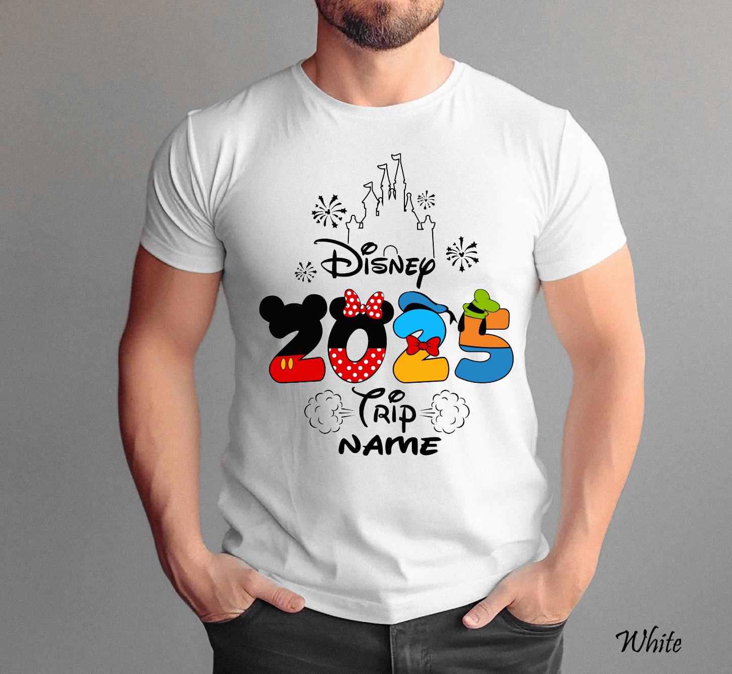 Disney 2025 Trip With Custom Name Shirt,Disney Vacation Family Shirt,Disney Kids Tee,Matching Family Disney Shirt, Disney Vacation T-Shirt