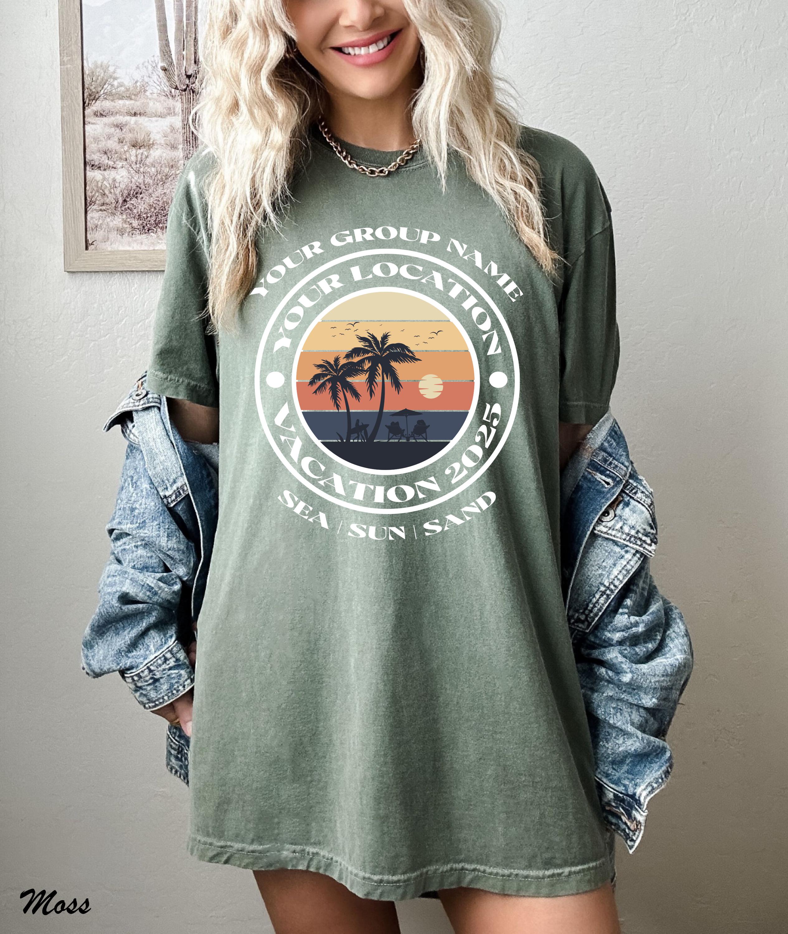 Custom Location Vacation Shirt, Your Group Name T-Shirt,Group Name Trip Shirt,Family Vacation Shirt, Custom Camping Tank Tops, Retro Shirt