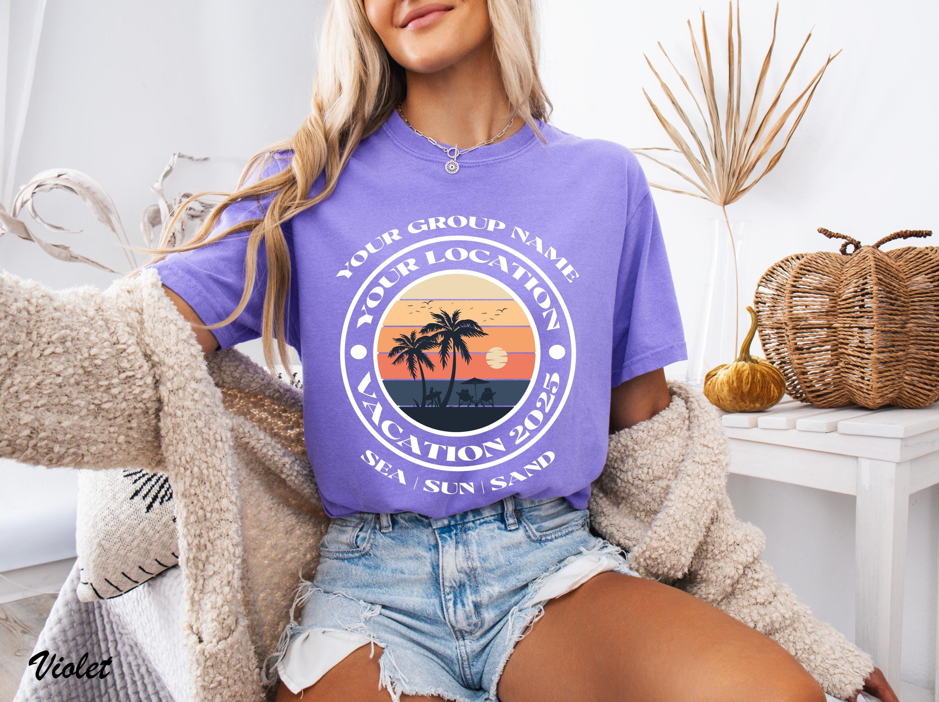 Custom Location Vacation Shirt, Your Group Name T-Shirt,Group Name Trip Shirt,Family Vacation Shirt, Custom Camping Tank Tops, Retro Shirt