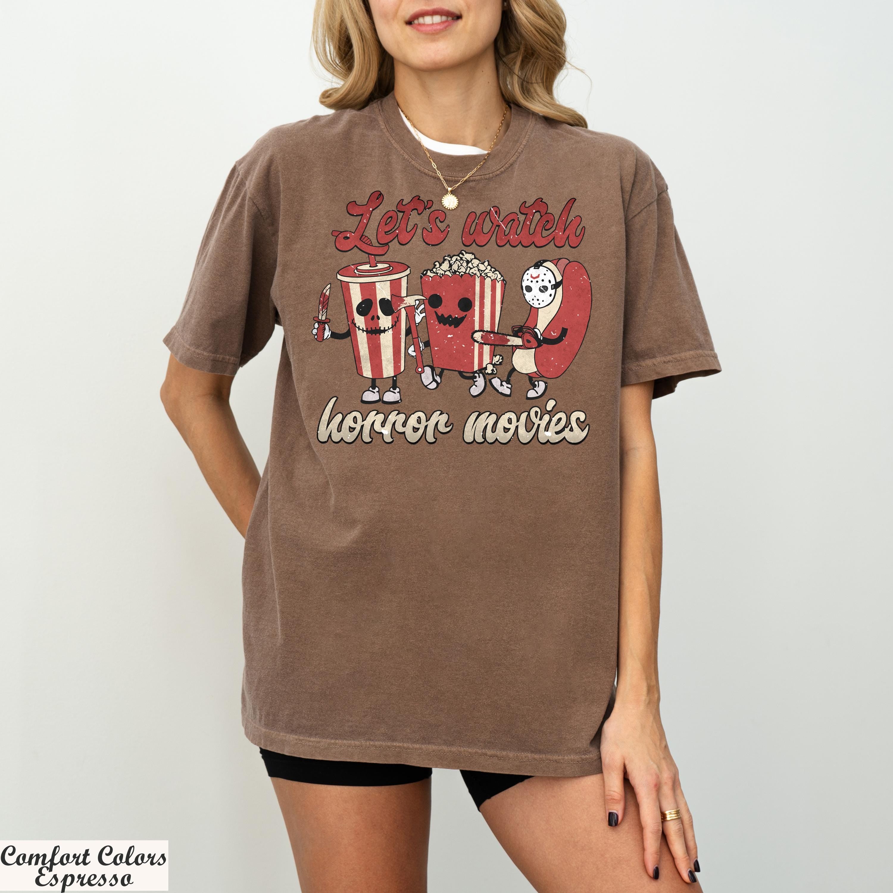 Let's Watch Horror Movies Shirt, Horror Movies Tee, Horror Shirt, Halloween Shirt, Halloween Gifts,Horror Shirt,Scary Movie Addict Tee