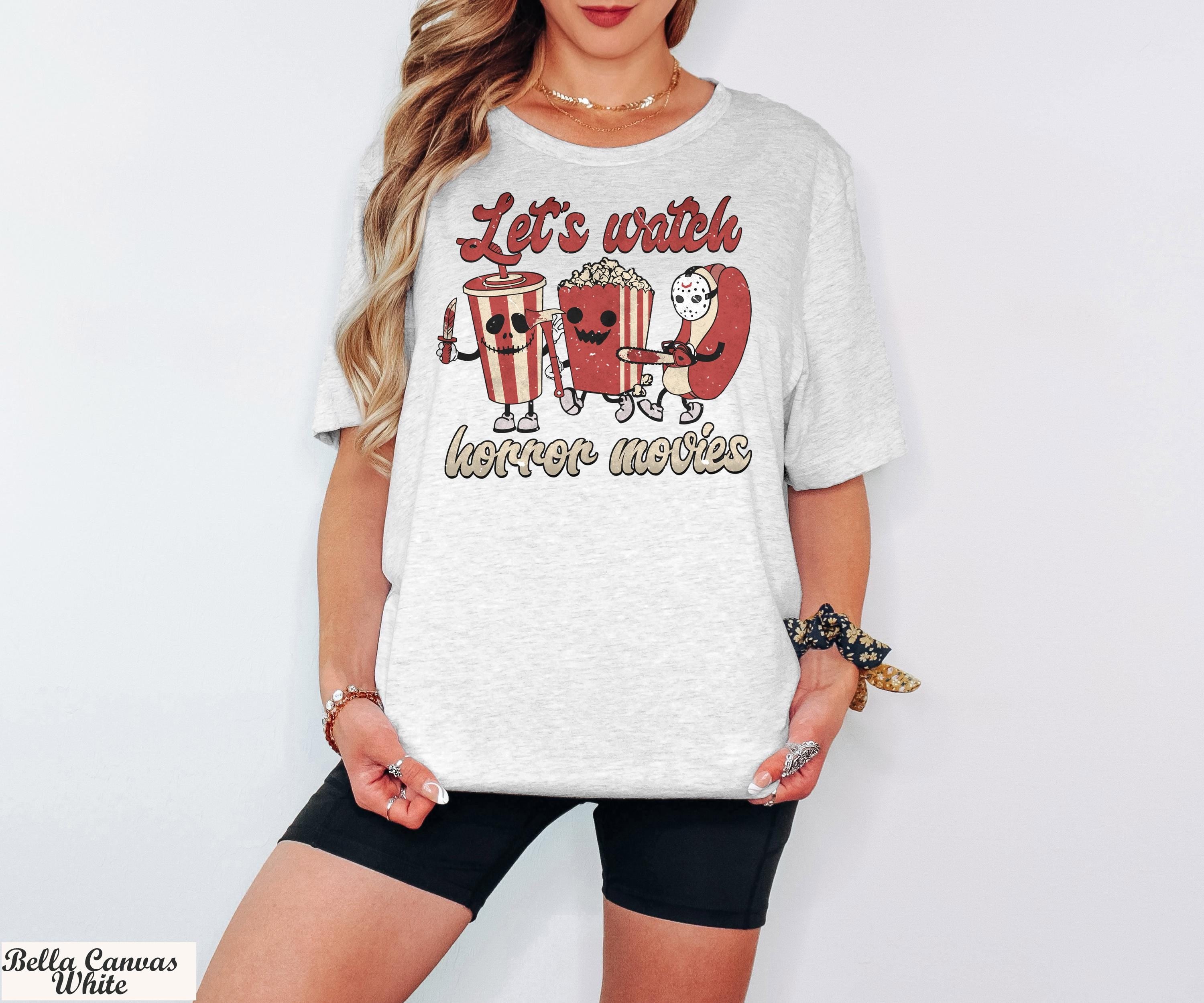 Let's Watch Horror Movies Shirt, Horror Movies Tee, Horror Shirt, Halloween Shirt, Halloween Gifts,Horror Shirt,Scary Movie Addict Tee