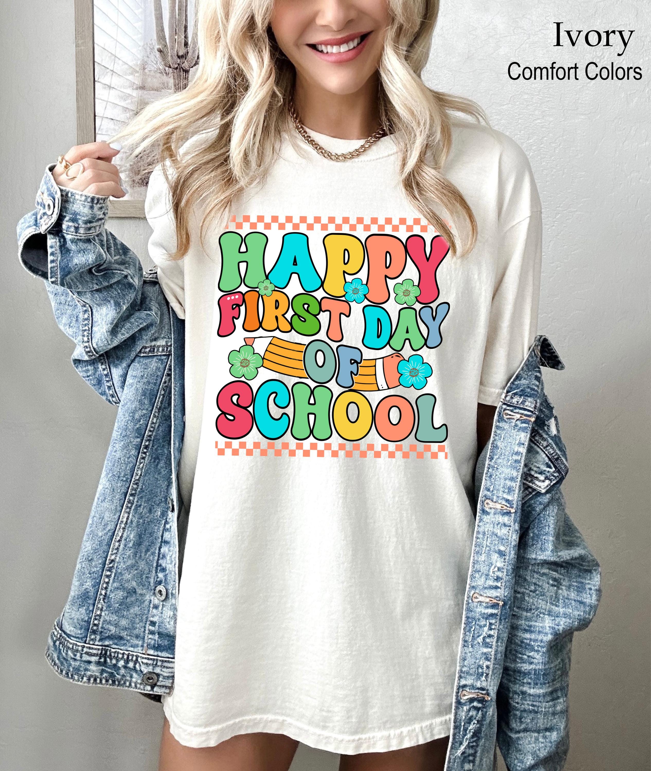 Happy First Day Of School Shirt, 1st Day of School Shirt , Elementary Teacher,  Teacher Shirt, Back To School Gift, Funny Teacher Crewneck