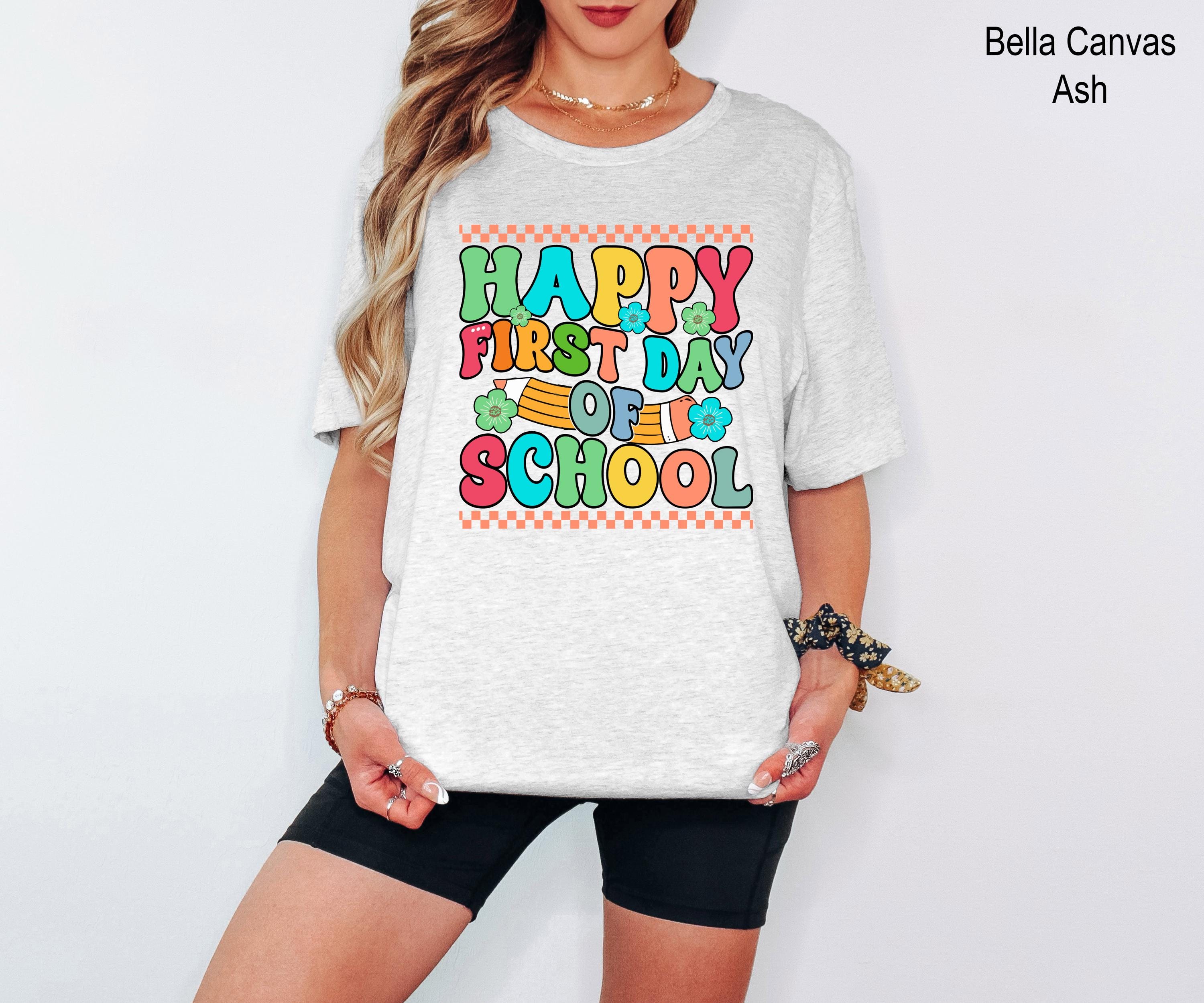 Happy First Day Of School Shirt, 1st Day of School Shirt , Elementary Teacher,  Teacher Shirt, Back To School Gift, Funny Teacher Crewneck