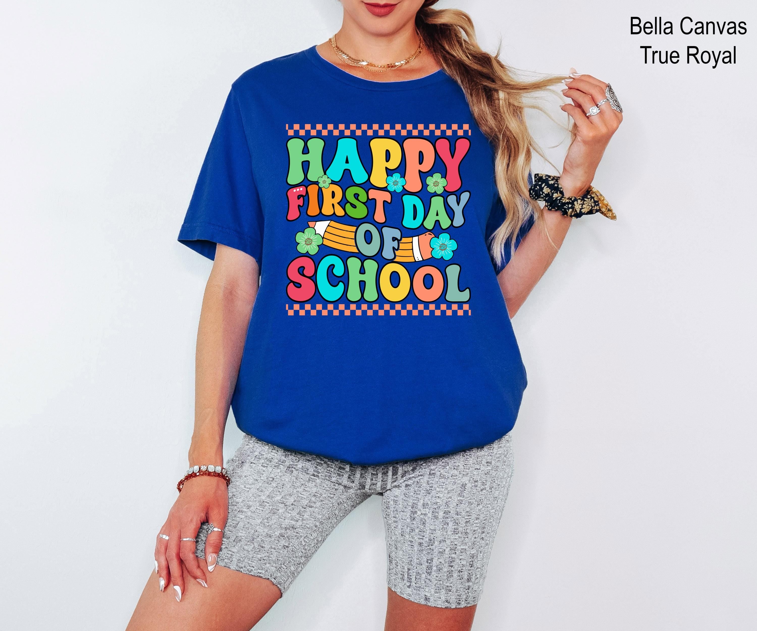 Happy First Day Of School Shirt, 1st Day of School Shirt , Elementary Teacher,  Teacher Shirt, Back To School Gift, Funny Teacher Crewneck