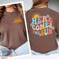 Here Comes the Sun T-Shirt,T ravel Beach Vacation Shirt, Motivational Shirt, SummerTrip Shirt,Beach Vibes Shirt,Boho Summer Shirt, Sun Shirt