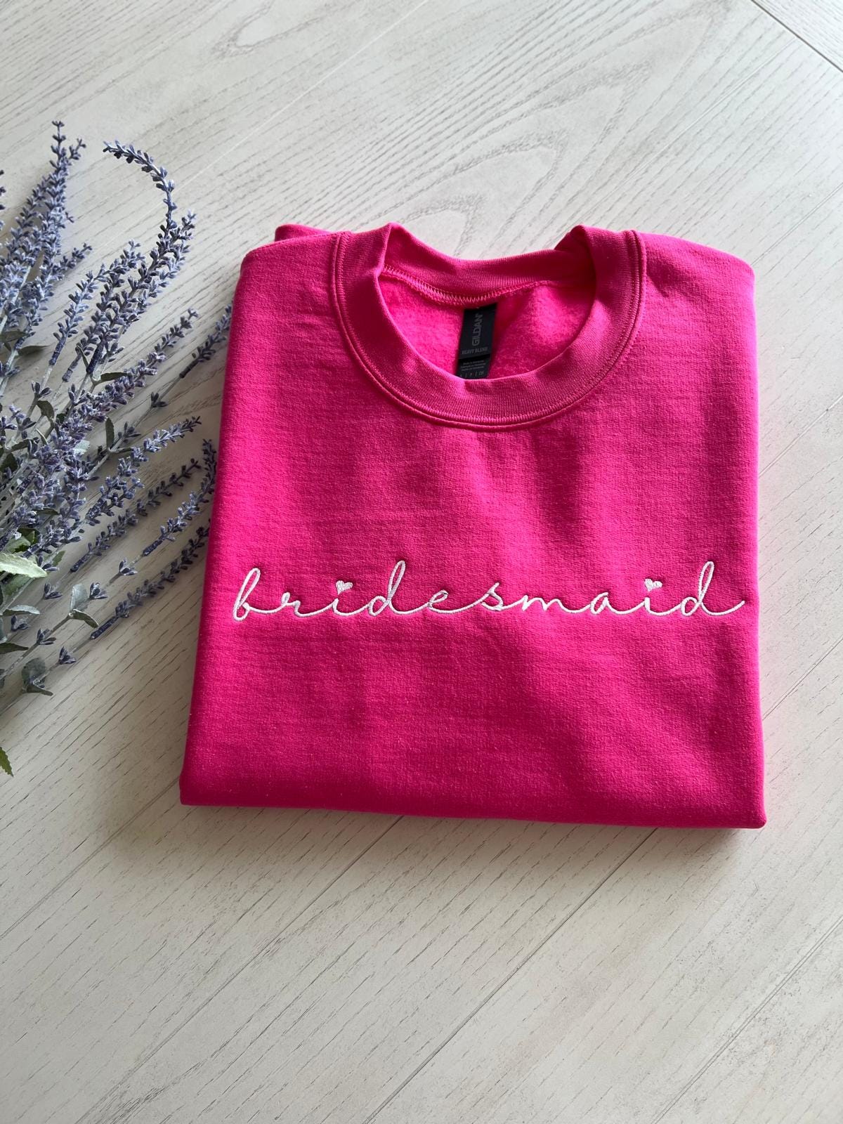 Embroidered Bridesmaid Sweatshirt, Wedding Party Shirts, Custom Embroidered T-Shirts, Bachelorette Sweatshirt, Bachelorette Party Gift