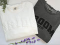 Custom Embossed Bride Groom  Sweatshirt, Matching Puff Print Sweatshirt, Bachelor Party Gift, Wedding Anniversary Outfit, Honeymoon Sweater