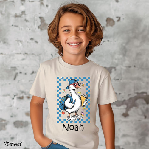 Custom Back to school Kids Goose Boy Shirt,Custom Name First Day Tee for Boy,Kids Classroom Outfit, Gift for Kids Tee,Student Teacher Gift