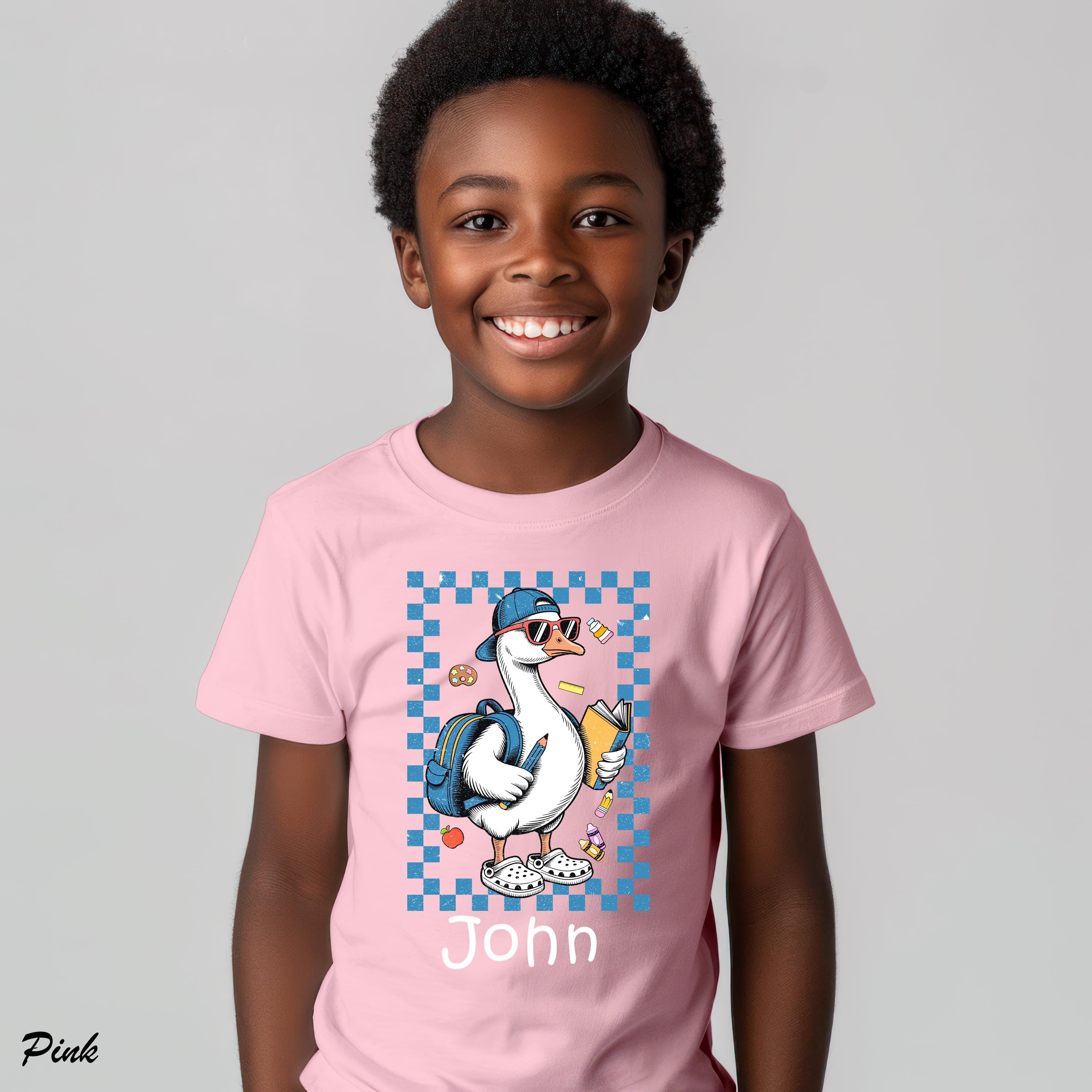 Custom Back to school Kids Goose Boy Shirt,Custom Name First Day Tee for Boy,Kids Classroom Outfit, Gift for Kids Tee,Student Teacher Gift