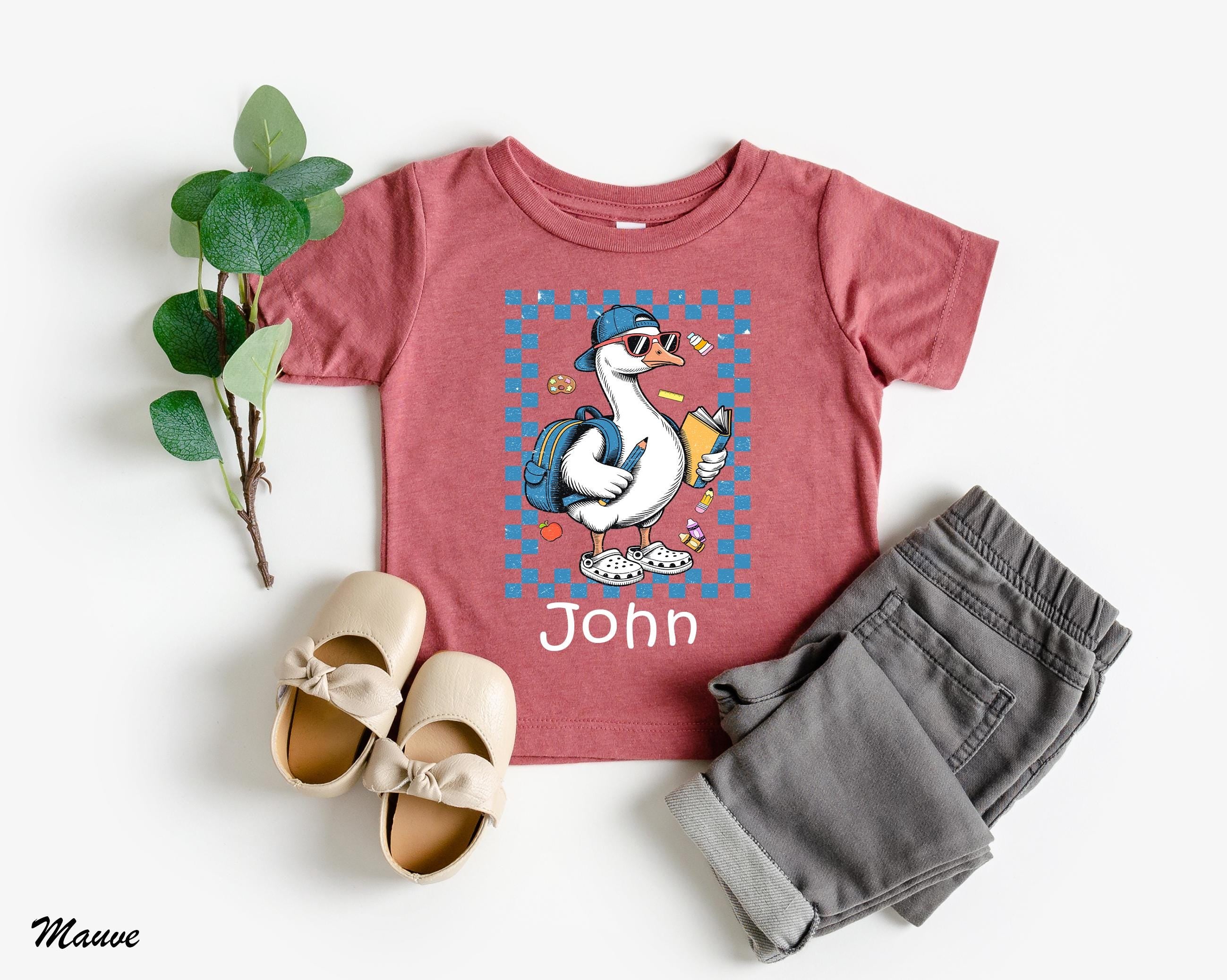 Custom Back to school Kids Goose Boy Shirt,Custom Name First Day Tee for Boy,Kids Classroom Outfit, Gift for Kids Tee,Student Teacher Gift