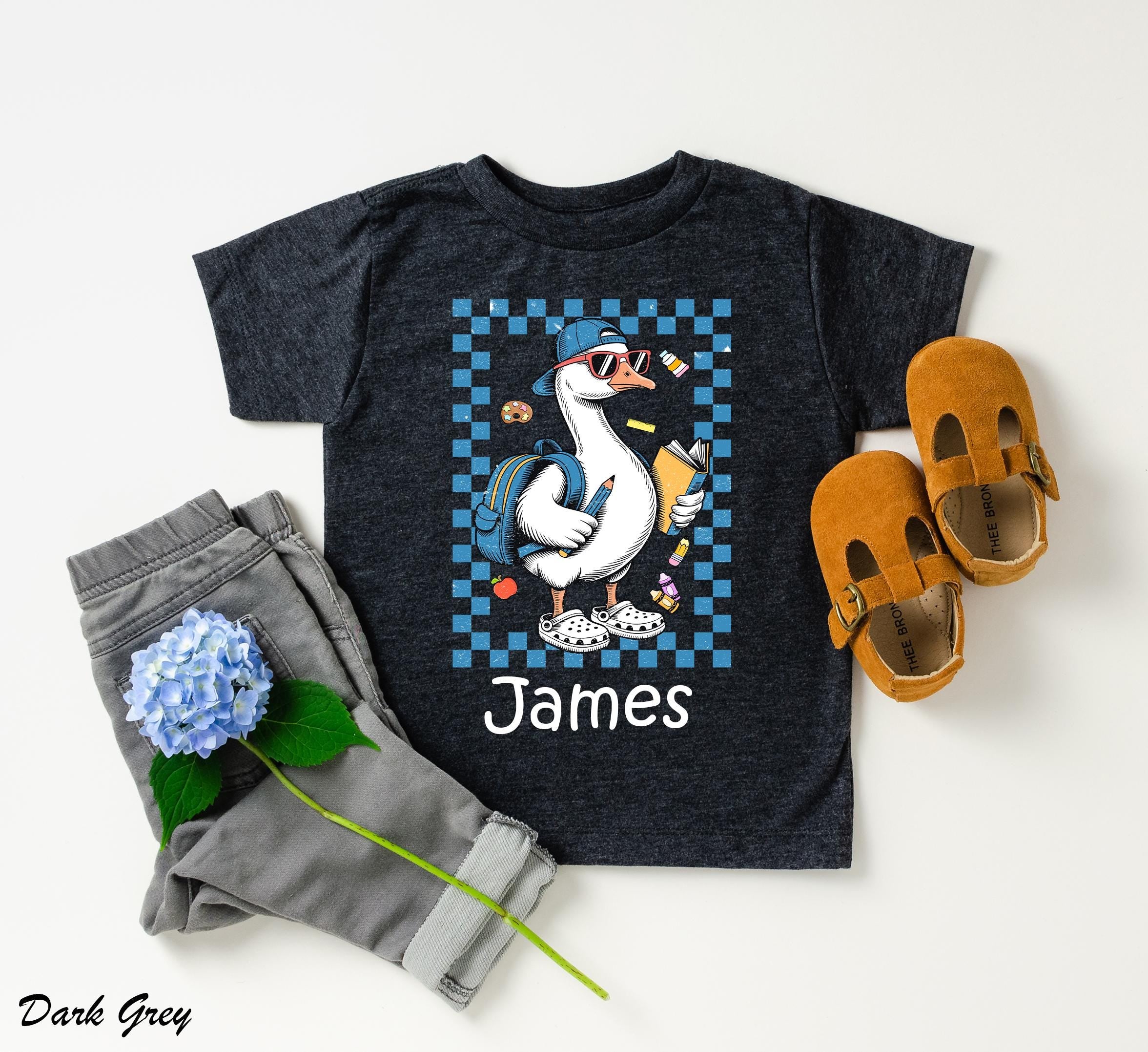 Custom Back to school Kids Goose Boy Shirt,Custom Name First Day Tee for Boy,Kids Classroom Outfit, Gift for Kids Tee,Student Teacher Gift
