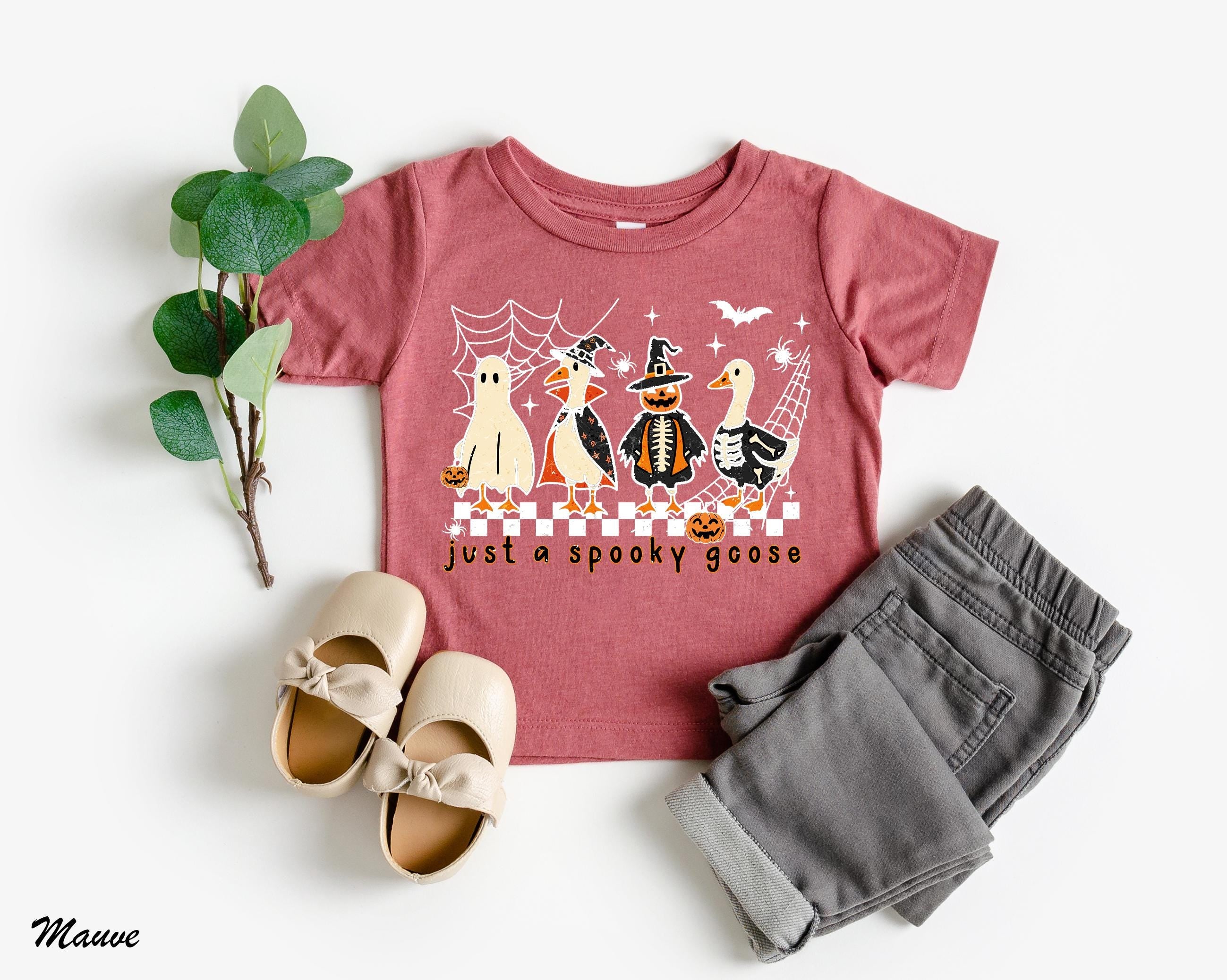 Just a Spooky Goose Shirt, Funny Halloween Goose Shirt, Spooky Witch Gooses Youth T-Shirt, Cute Horror Shirt, Spooky Season Shirt,