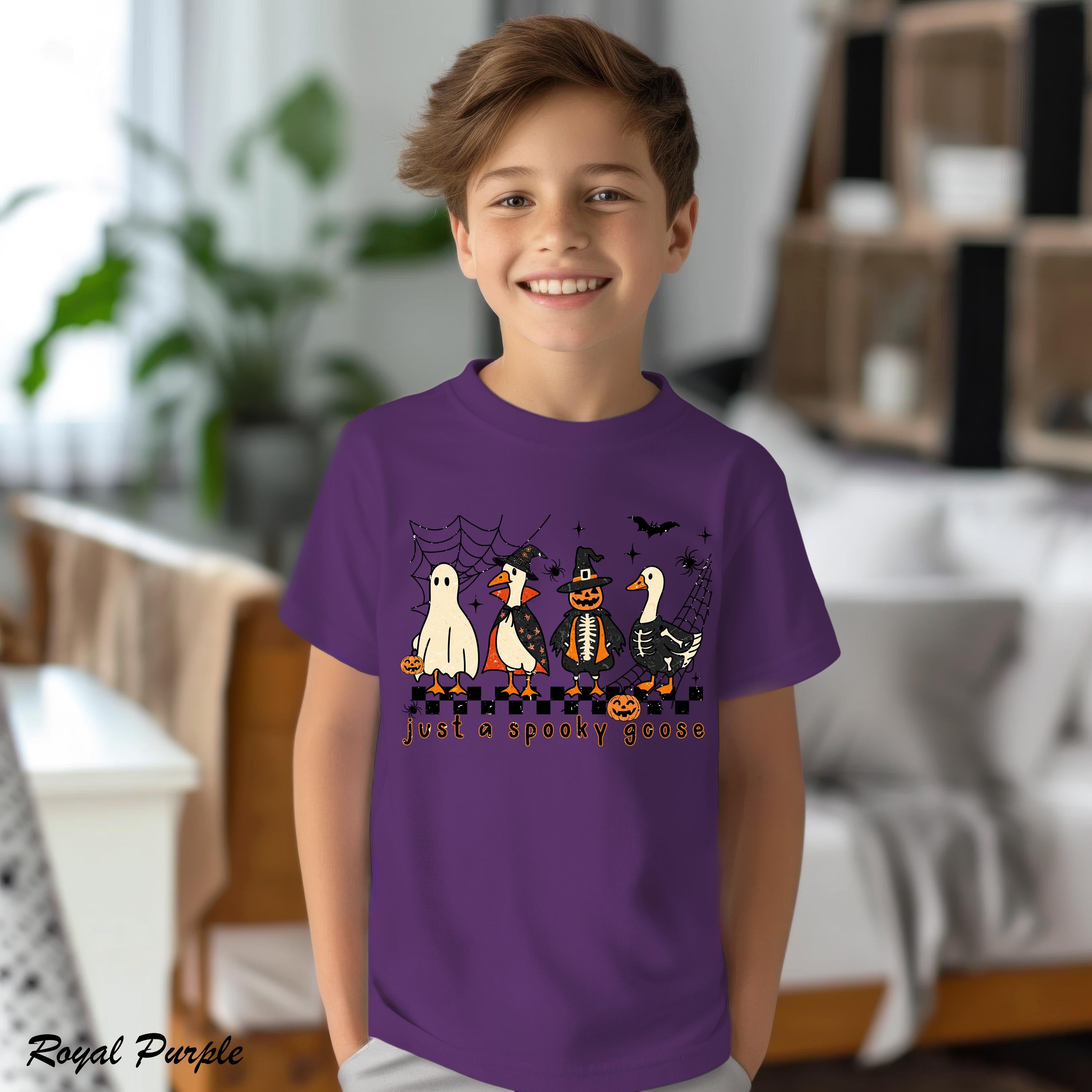 Just a Spooky Goose Shirt, Funny Halloween Goose Shirt, Spooky Witch Gooses Youth T-Shirt, Cute Horror Shirt, Spooky Season Shirt,