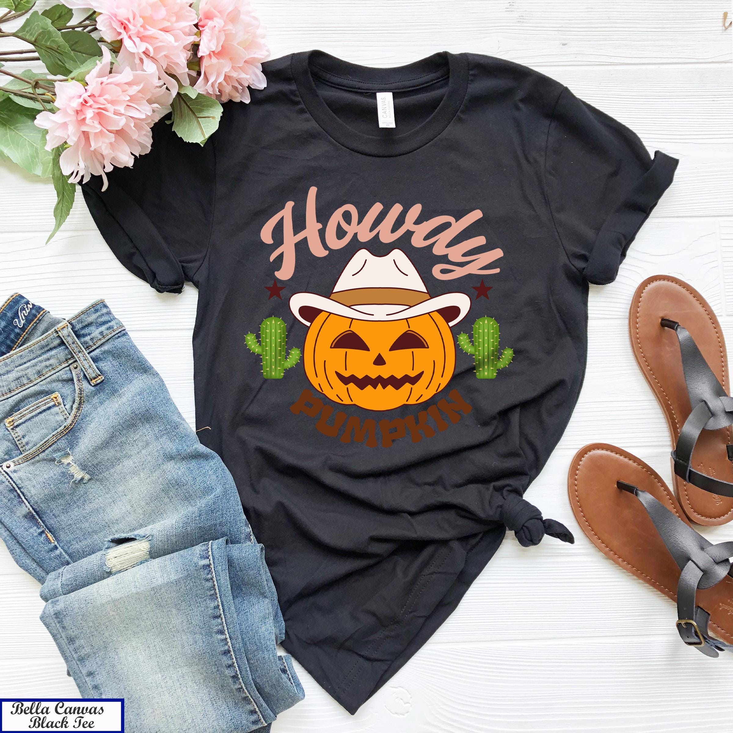 Howdy Pumpkin Shirt,Thanksgiving Tshirt,Country Howdy Shirt, Western Shirt,Fall Shirt, Spooky Season Shirt, Cute Halloween Pumpkin Shirt