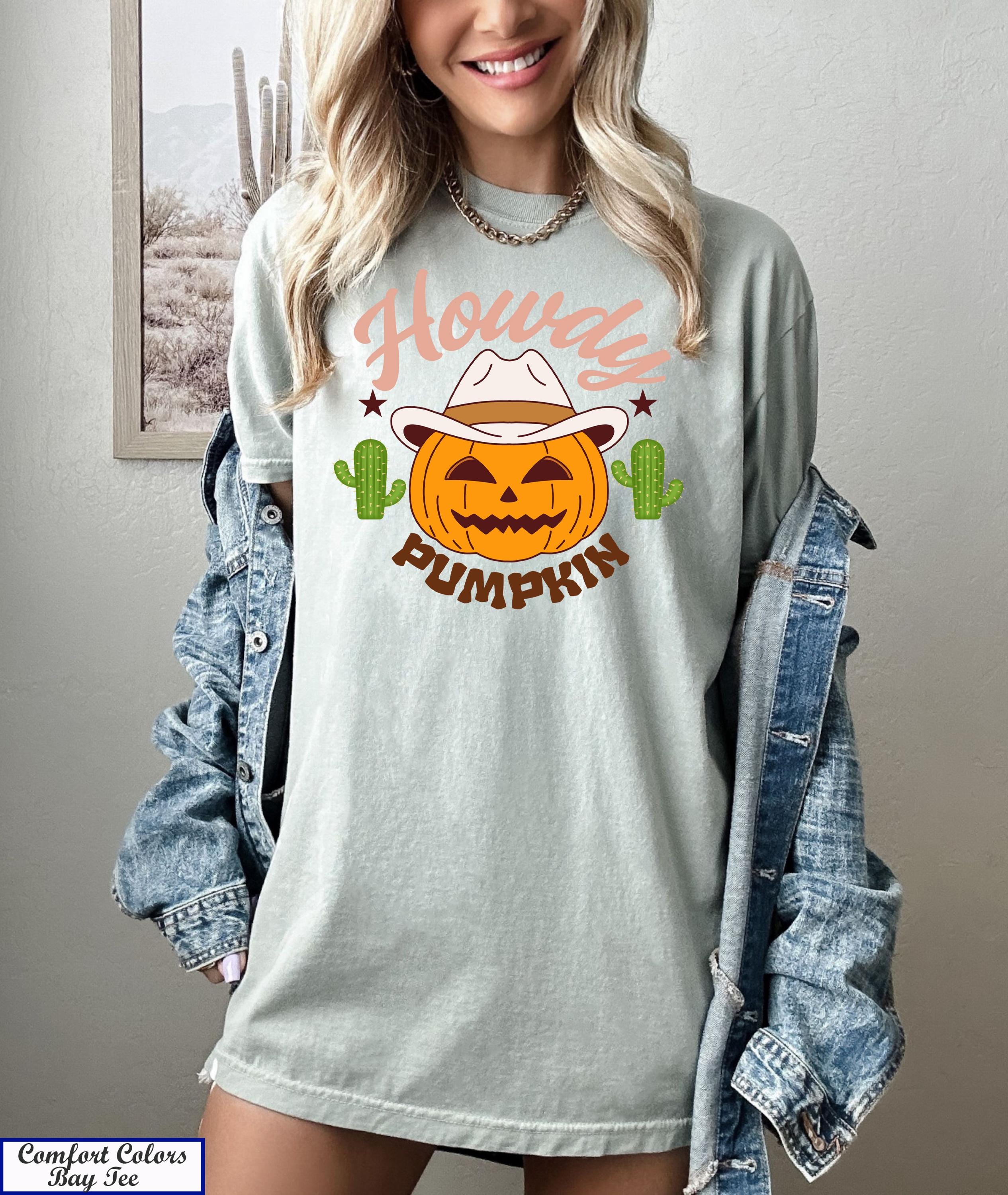 Howdy Pumpkin Shirt,Thanksgiving Tshirt,Country Howdy Shirt, Western Shirt,Fall Shirt, Spooky Season Shirt, Cute Halloween Pumpkin Shirt