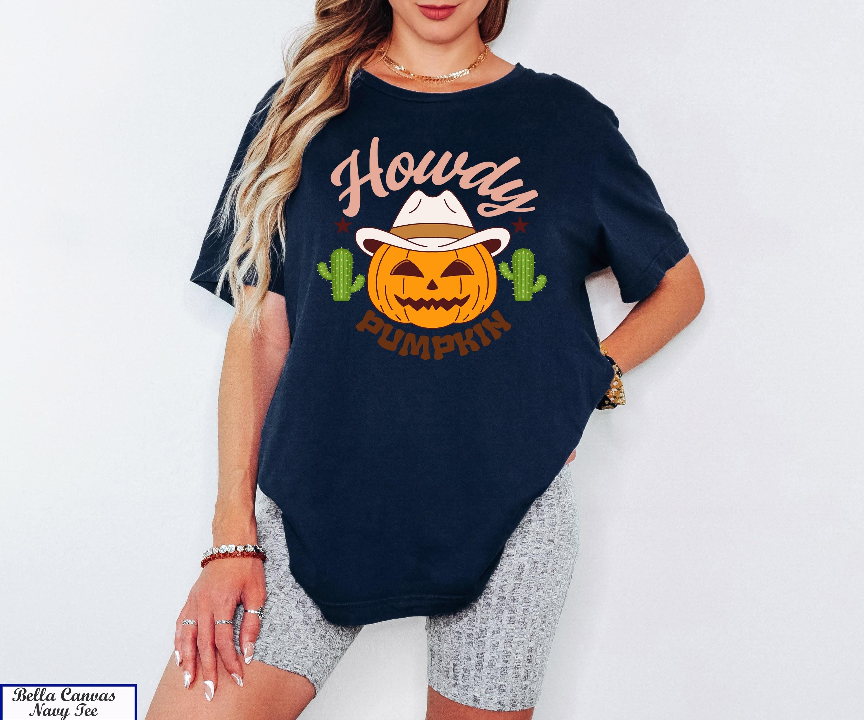 Howdy Pumpkin Shirt,Thanksgiving Tshirt,Country Howdy Shirt, Western Shirt,Fall Shirt, Spooky Season Shirt, Cute Halloween Pumpkin Shirt
