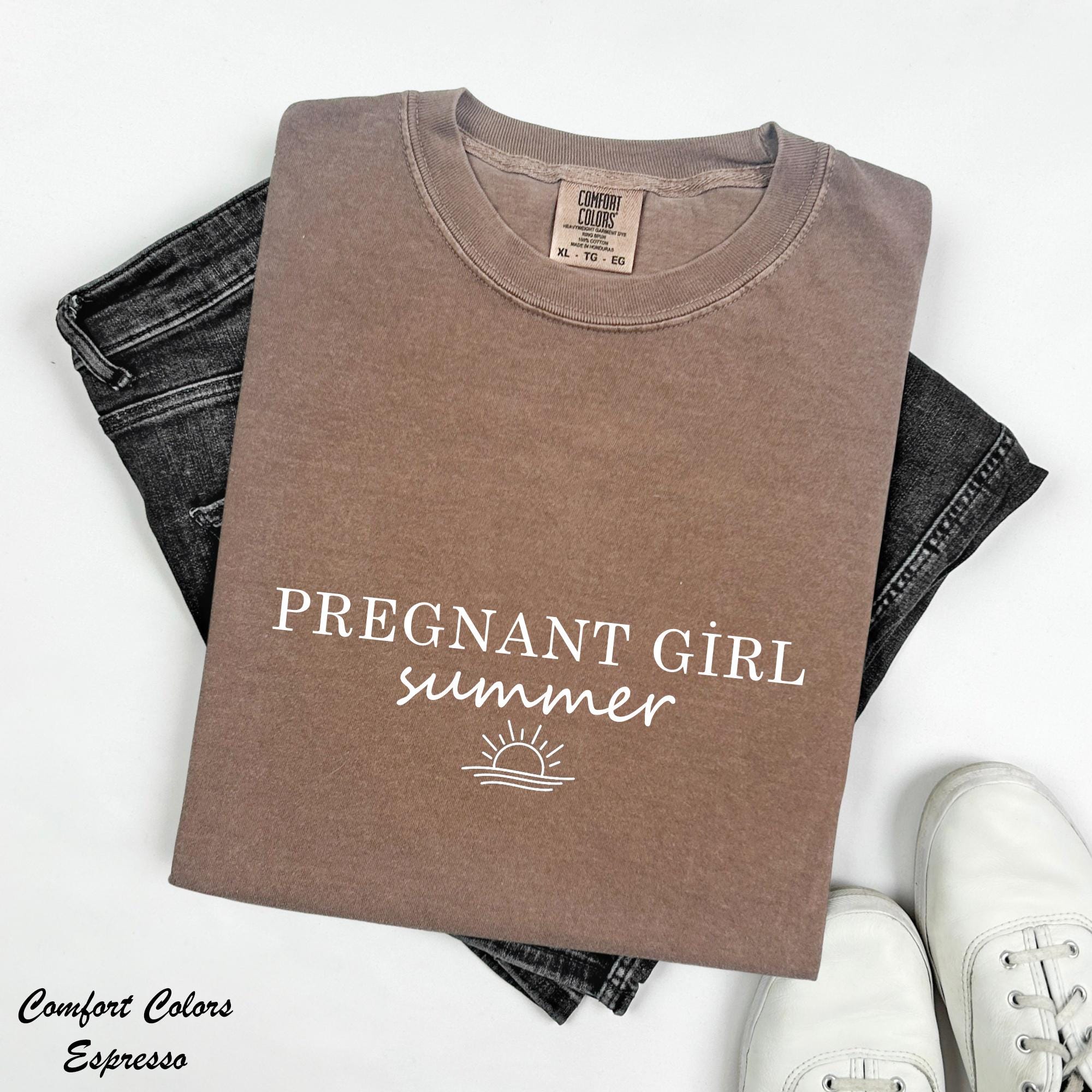 Pregnant Girl Summer Shirt, Baby Announcement Shirt, Pregnancy Reveal Shirt, Baby Shower Gift, New Expecting Mom Gift, Mothers Day Shirt