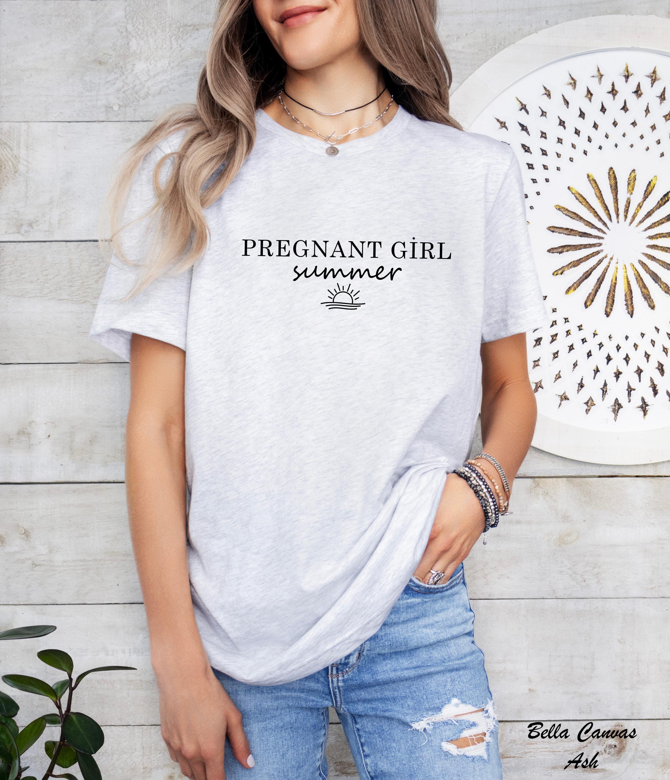 Pregnant Girl Summer Shirt, Baby Announcement Shirt, Pregnancy Reveal Shirt, Baby Shower Gift, New Expecting Mom Gift, Mothers Day Shirt