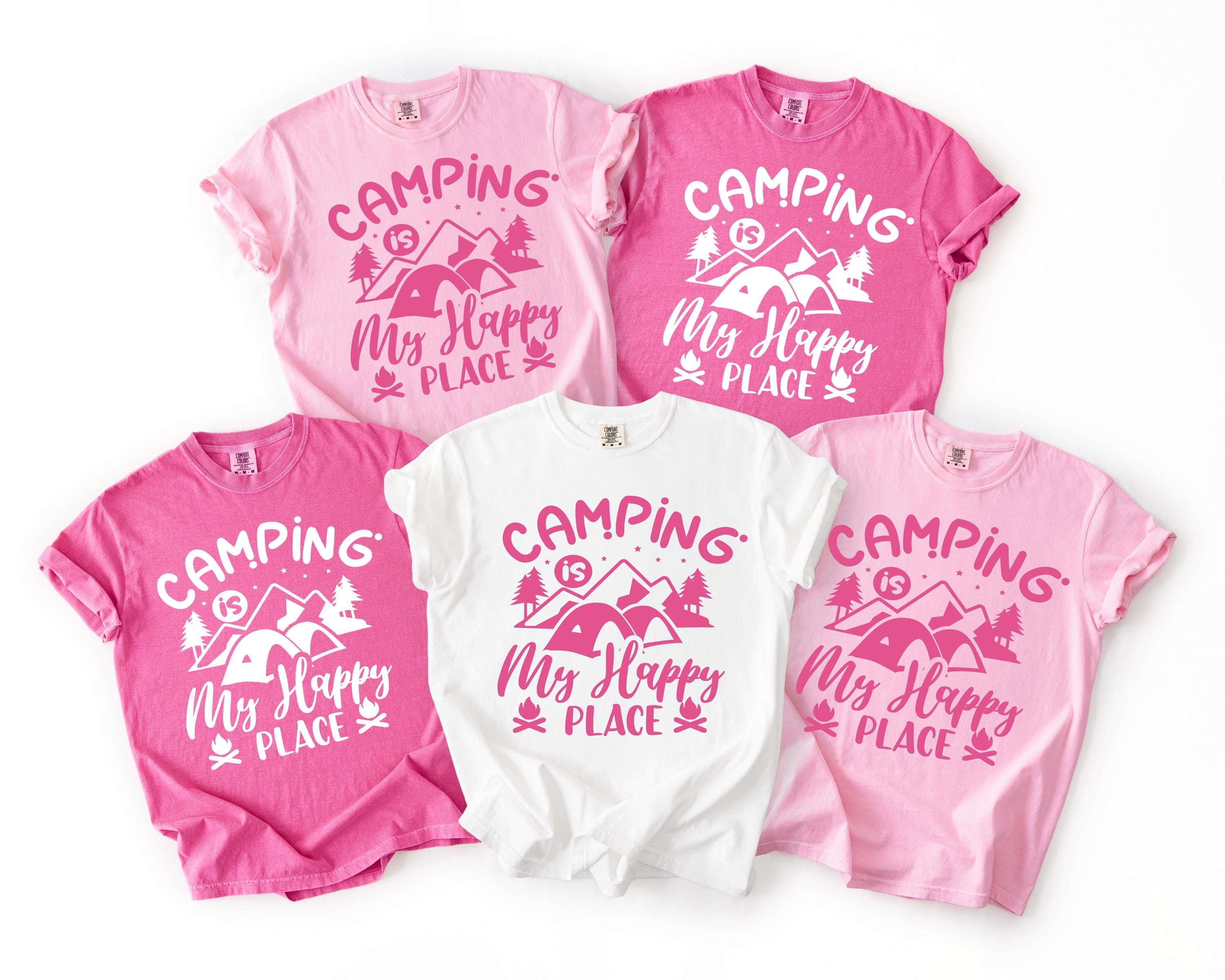 Camping Is My Happy Place Shirt, Funny Camping Shirt, Happy Camper Shirt, Campfire Shirt,Glamping Shirt,Custom Camper Shirt,Adventure Wear